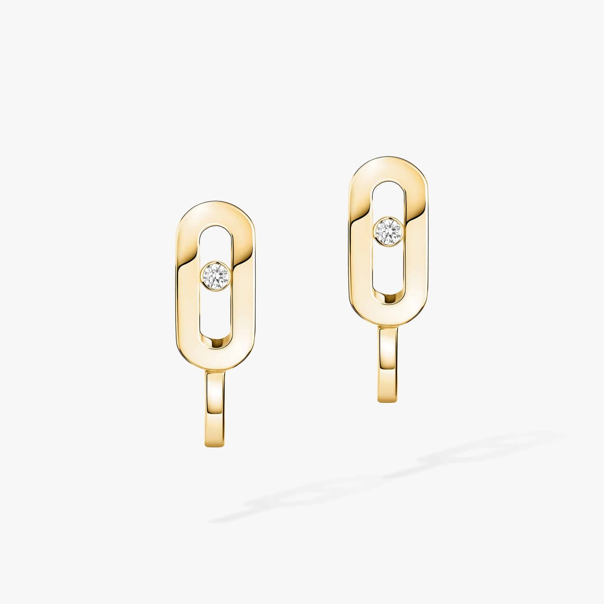 Move Uno mini hoop earrings Yellow Gold For Her Diamond Earrings 10050-YG