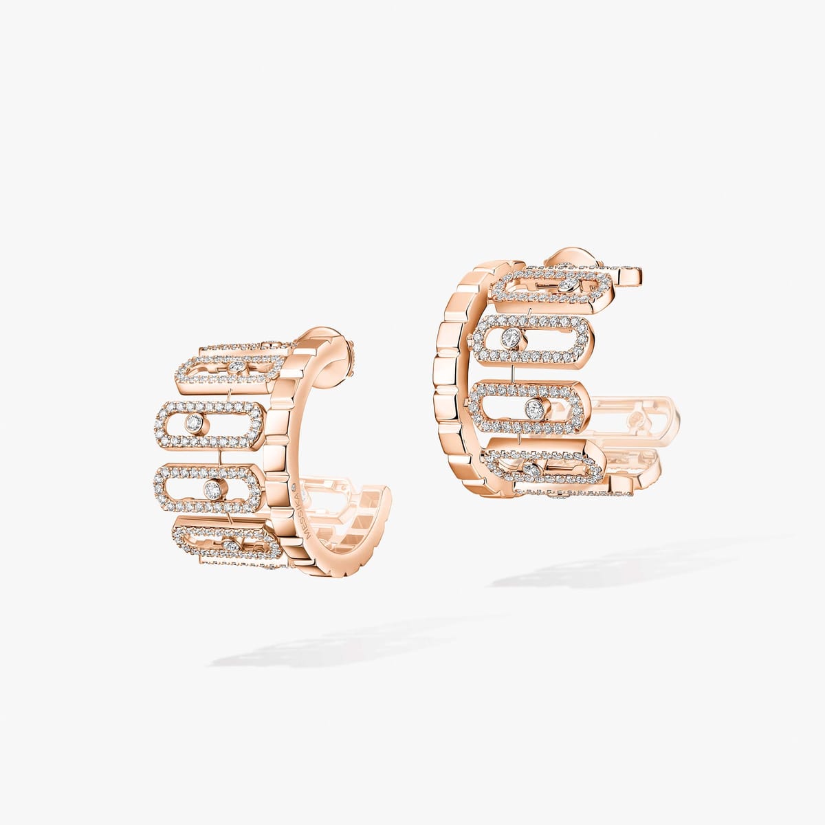 Move Iconica pavé earrings Pink Gold For Her Diamond Earrings 12824-PG