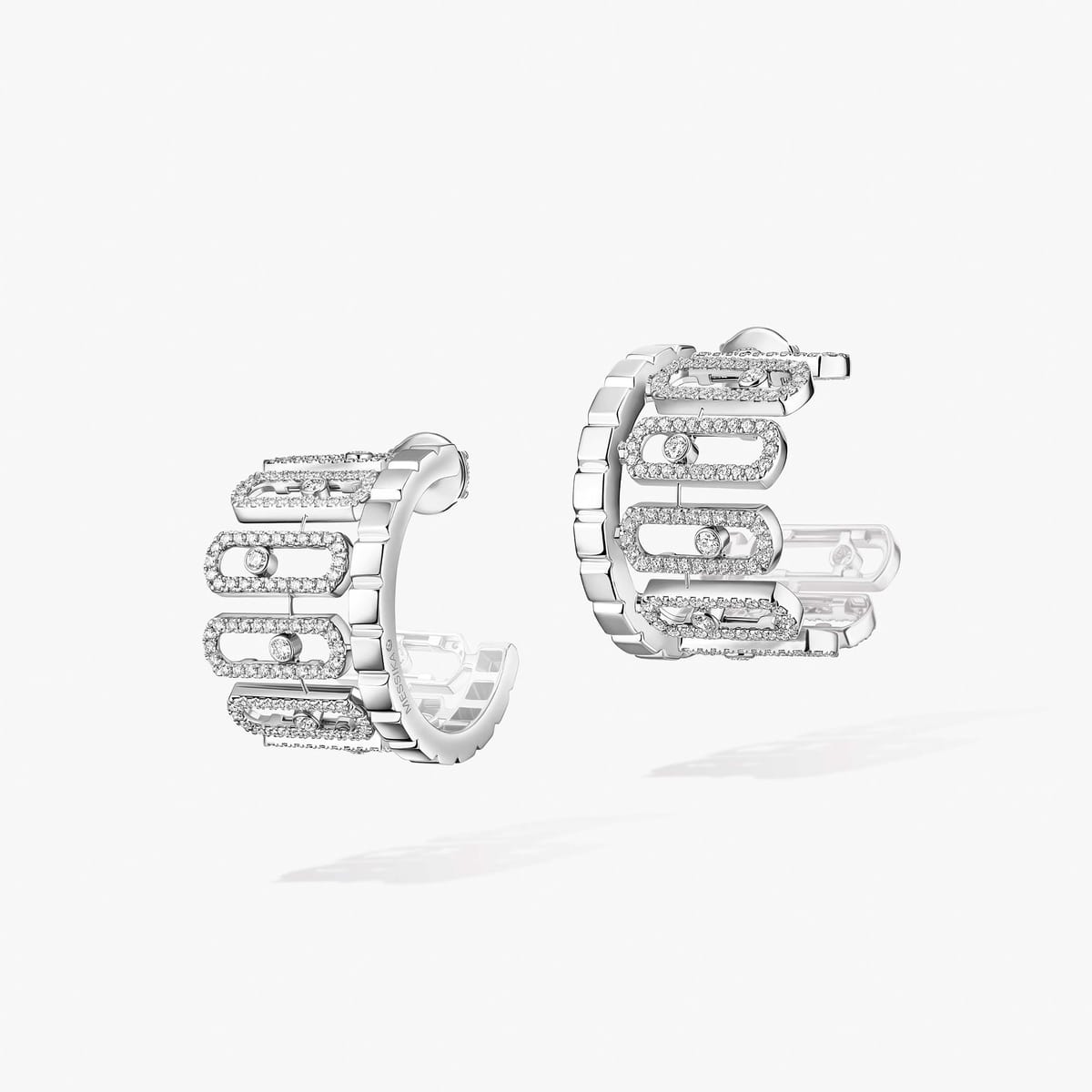 Earrings For Her White Gold Diamond Move Iconica pavé earrings 12824-WG
