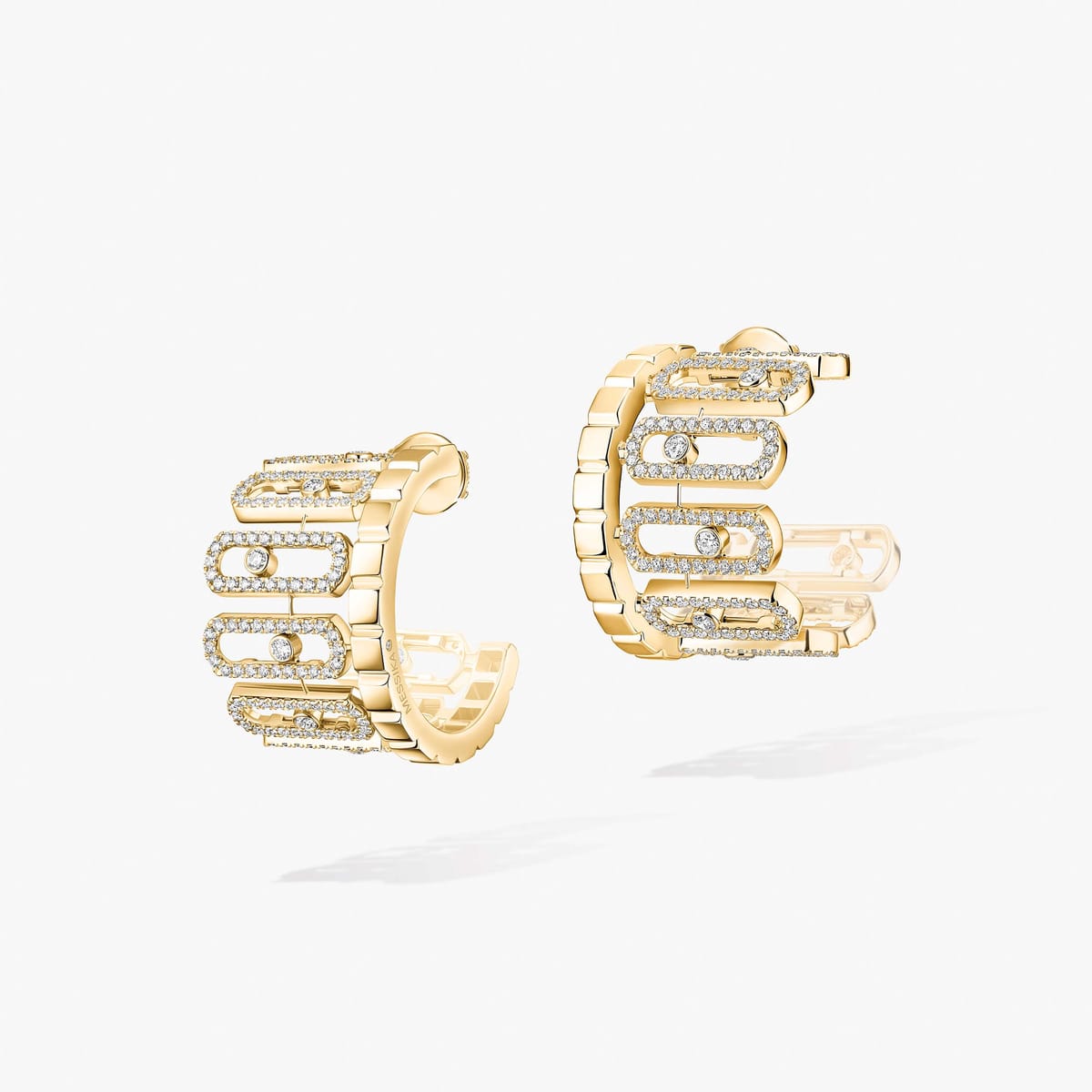 Boucles d'oreilles Femme Or Jaune Diamant Boucles d'oreilles pavées Move Iconica 12824-YG