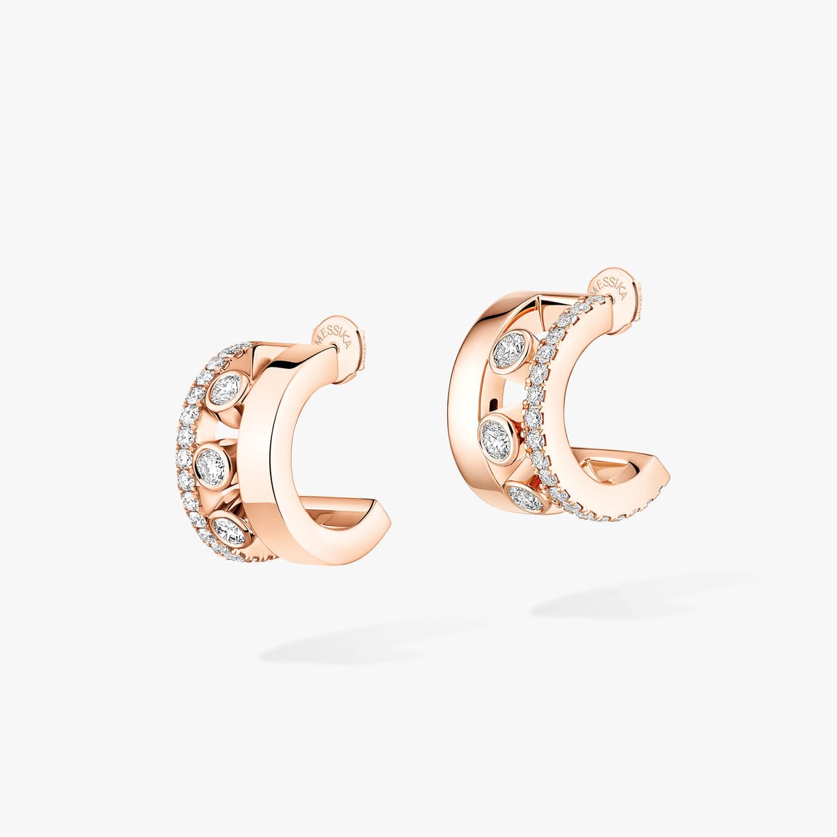 Move Romane mini hoop earrings Pink Gold For Her Diamond Earrings 07178-PG