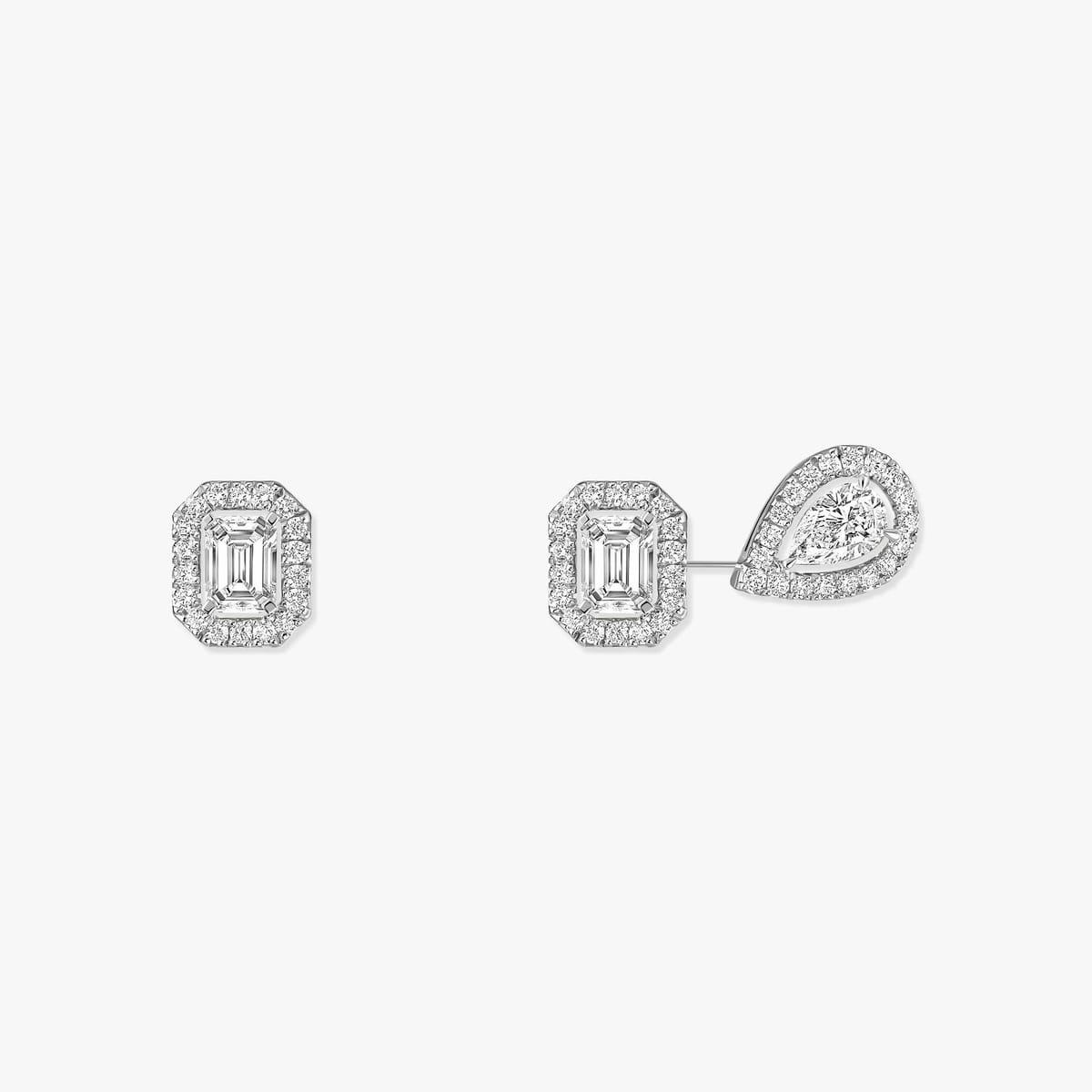 My Twin earrings 1+2 0.10ct x3 White Gold For Her Diamond Earrings 07004-WG