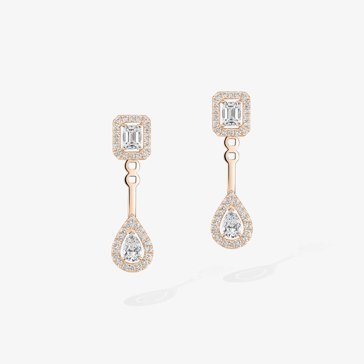 Earrings For Her Pink Gold Diamond My Twin multi-wear earrings, small model 06504-PG