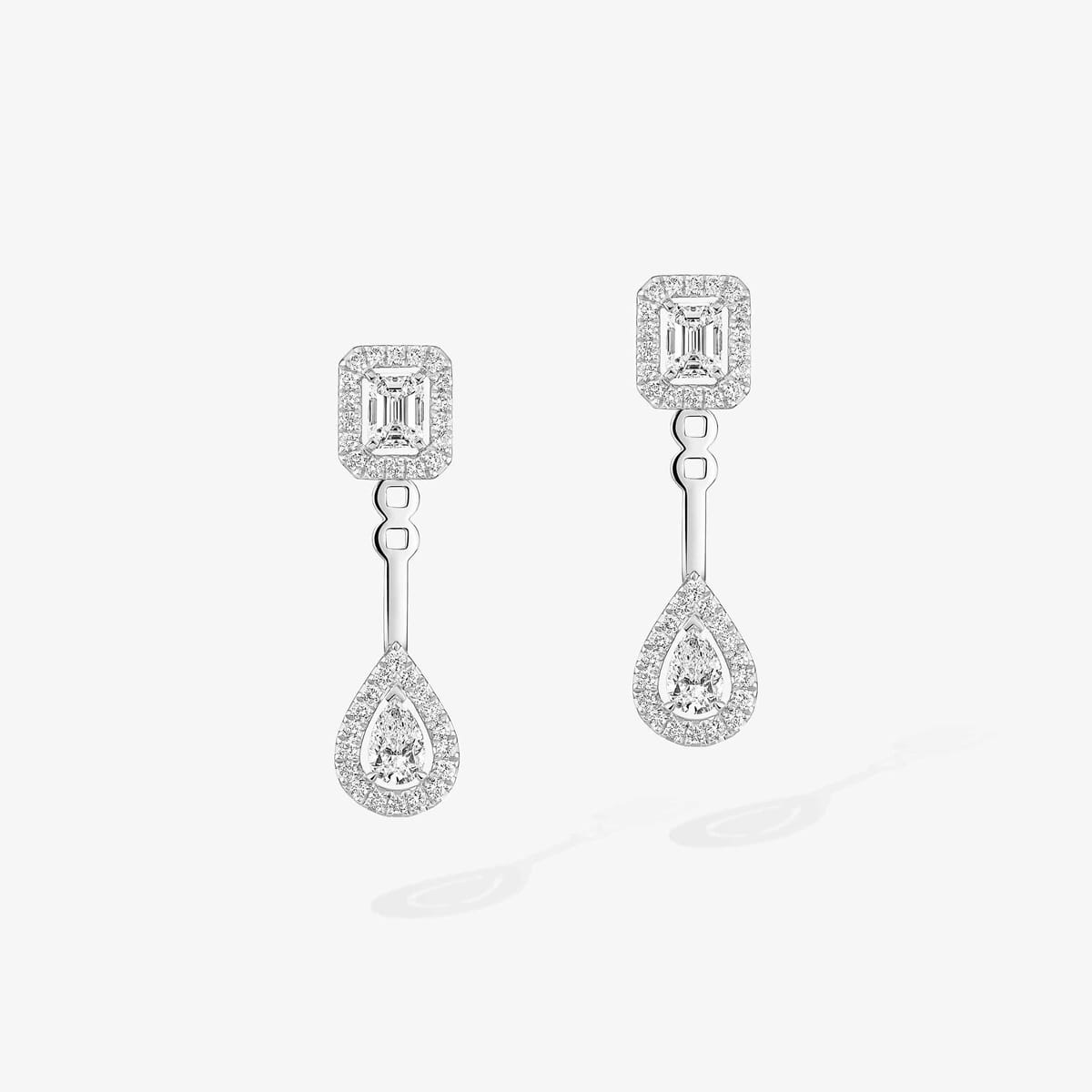 Boucles d'oreilles Femme Or Blanc Diamant Boucles d'oreilles multi-portés My Twin, petit modèle 06504-WG