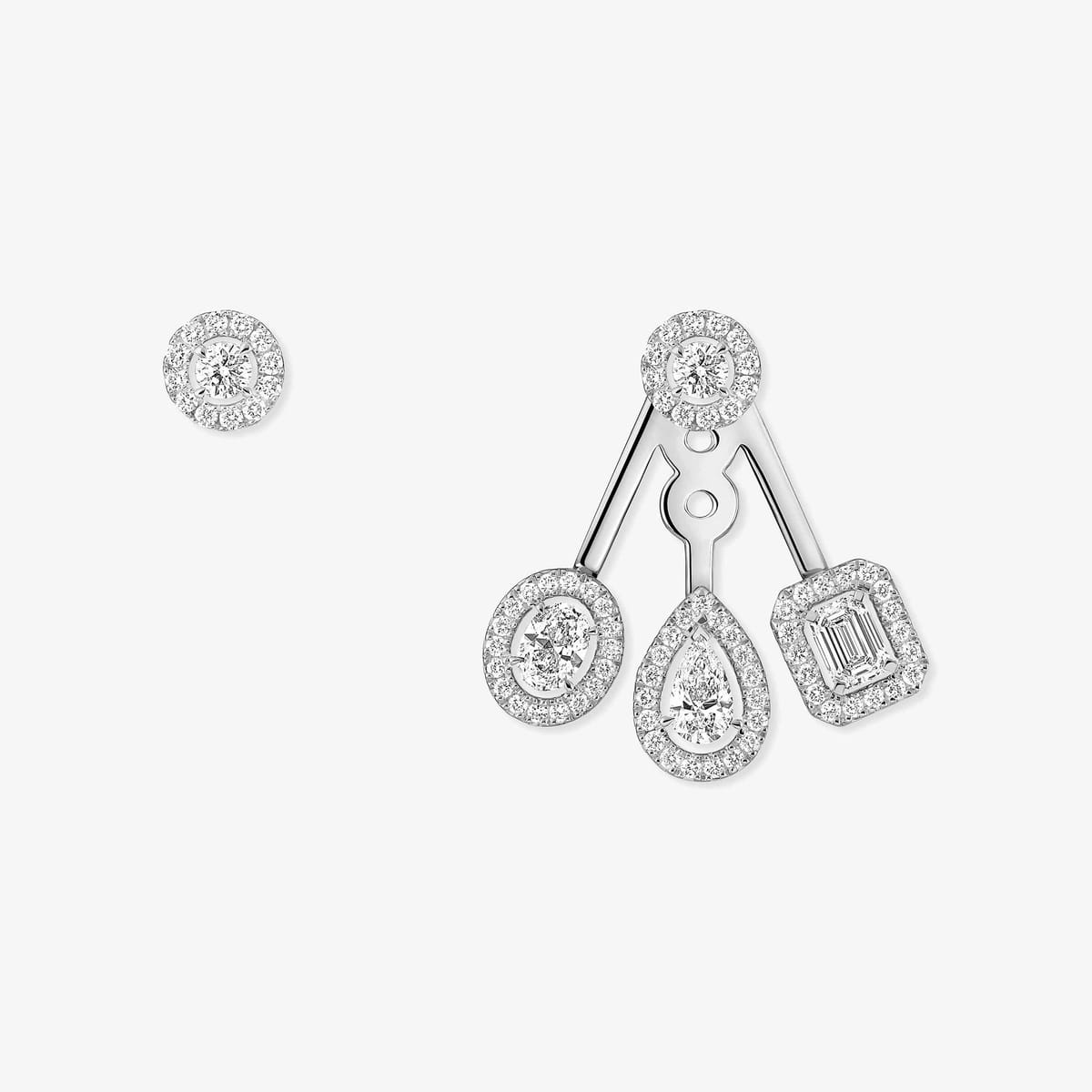 Earrings For Her White Gold Diamond My Twin trilogy earrings 06527-WG