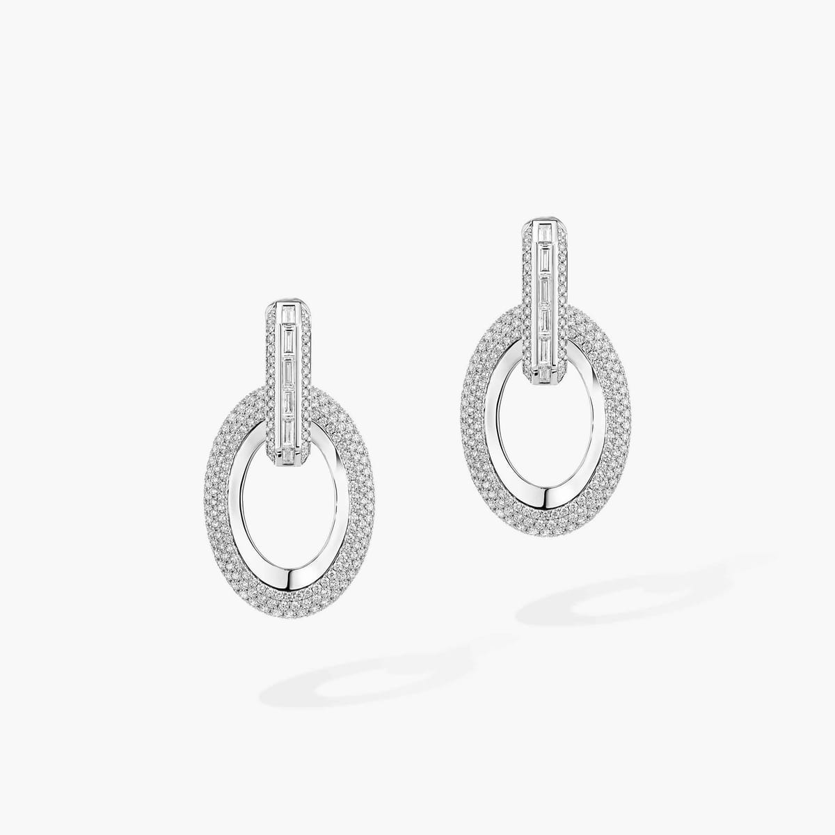 Groove earrings White Gold For Her Diamond Earrings 15185-WG