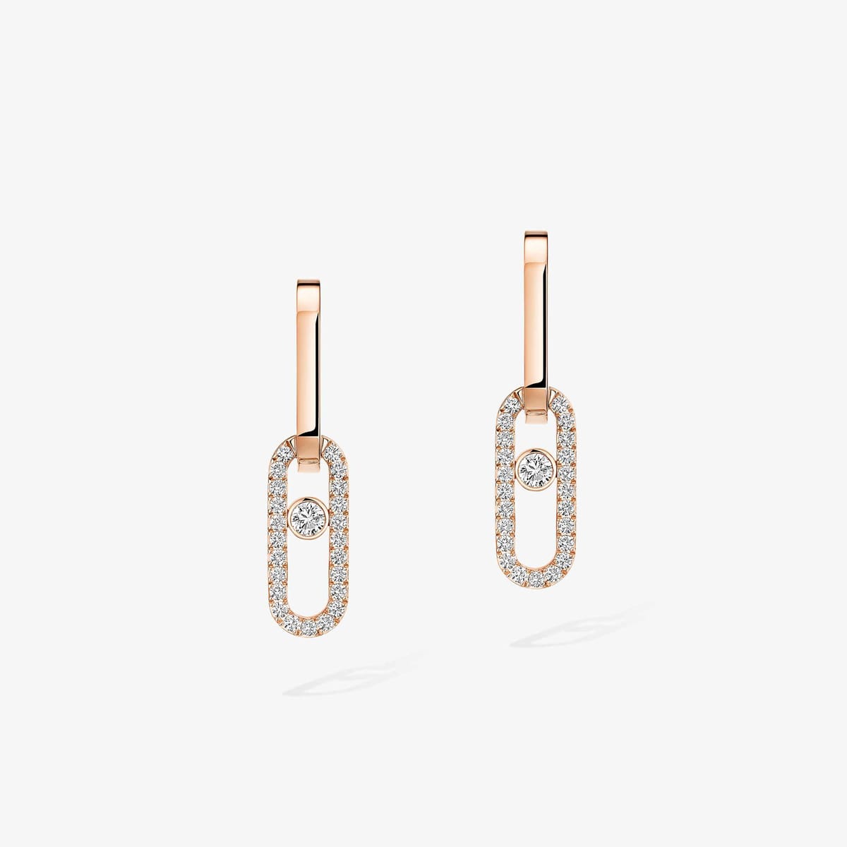 Earrings For Her Pink Gold Diamond Move Link earrings 12469-PG