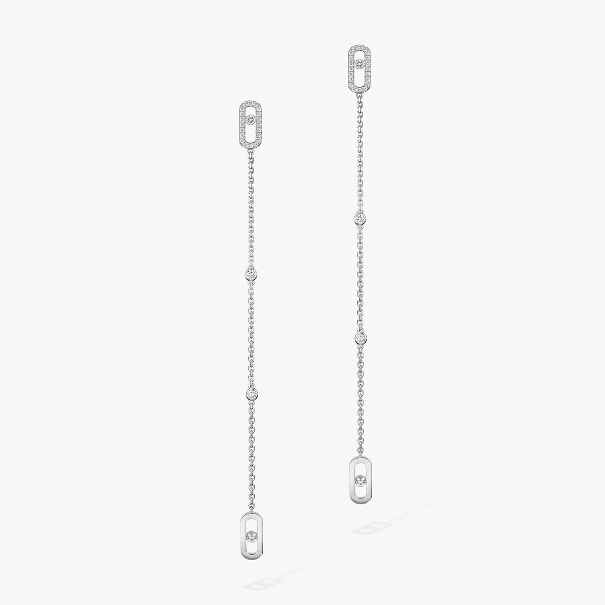 Boucles d'oreilles Femme Or Blanc Diamant Boucles d'oreilles pendantes Move Uno 11321-WG