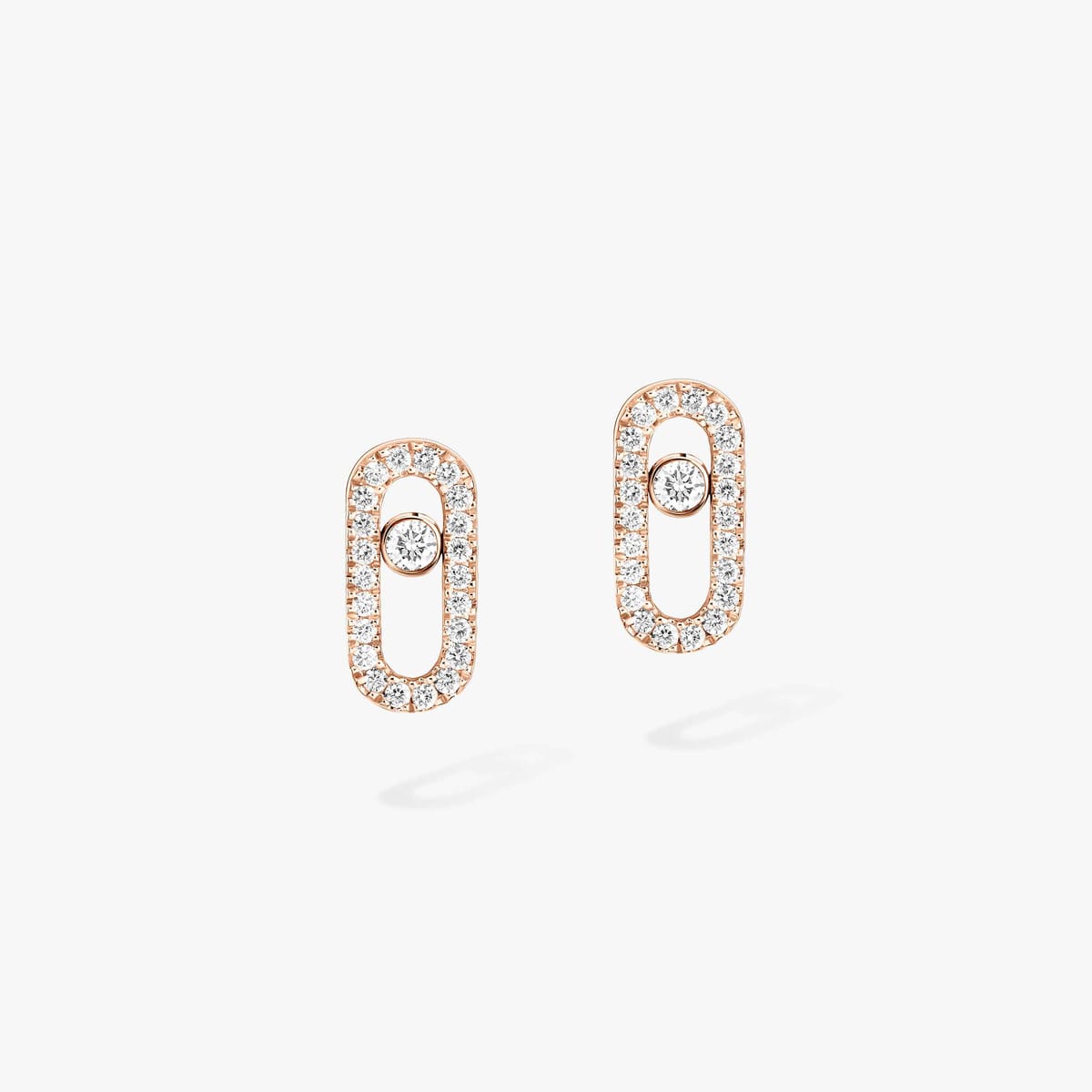 Boucles d'oreilles Femme Or Rose Diamant Puces Move Uno 05634-PG
