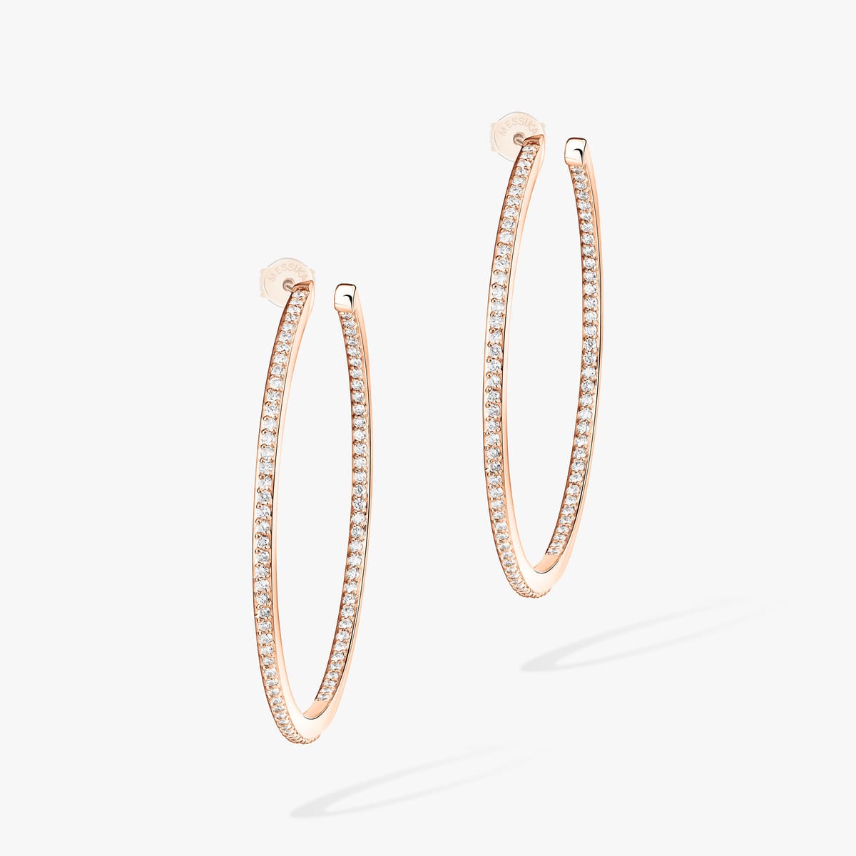 Gatsby hoop earrings small Pink Gold For Her Diamond Earrings 04686-PG