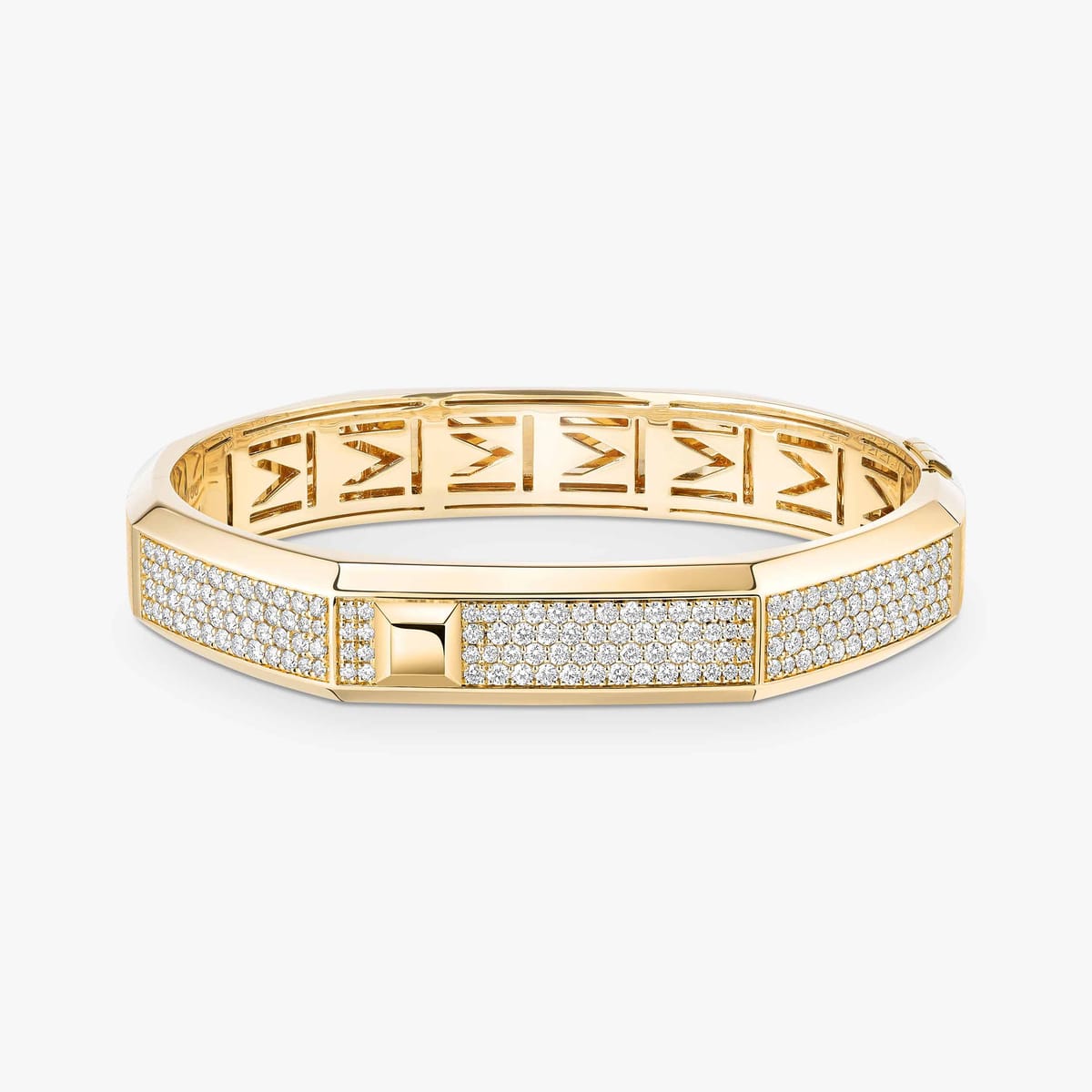 Moderniste pavé bracelet large Yellow Gold Mixed Diamond Bracelet 13829-YG