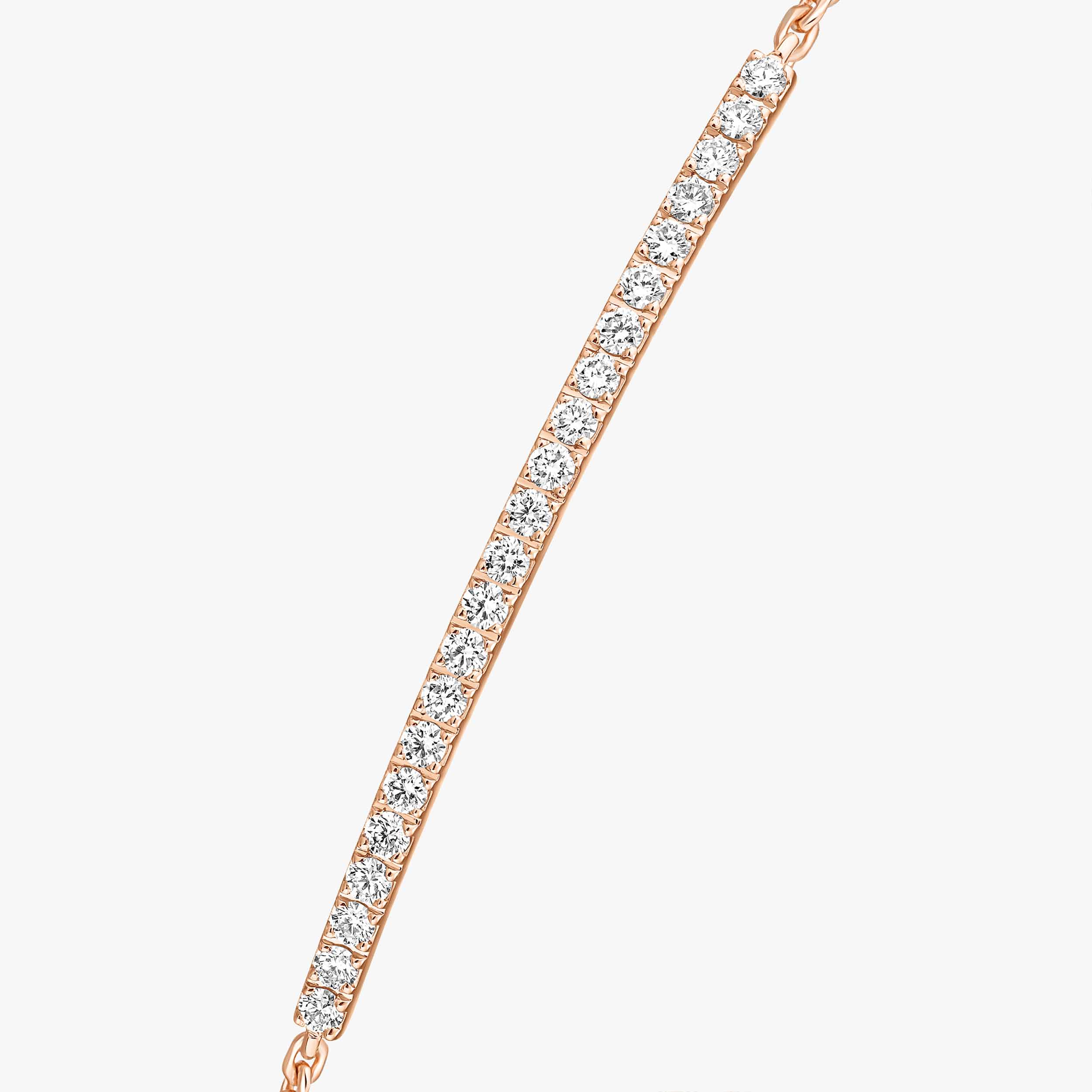 Pink Gold Bar Diamond Bracelet Gatsby | Messika 05446-PG