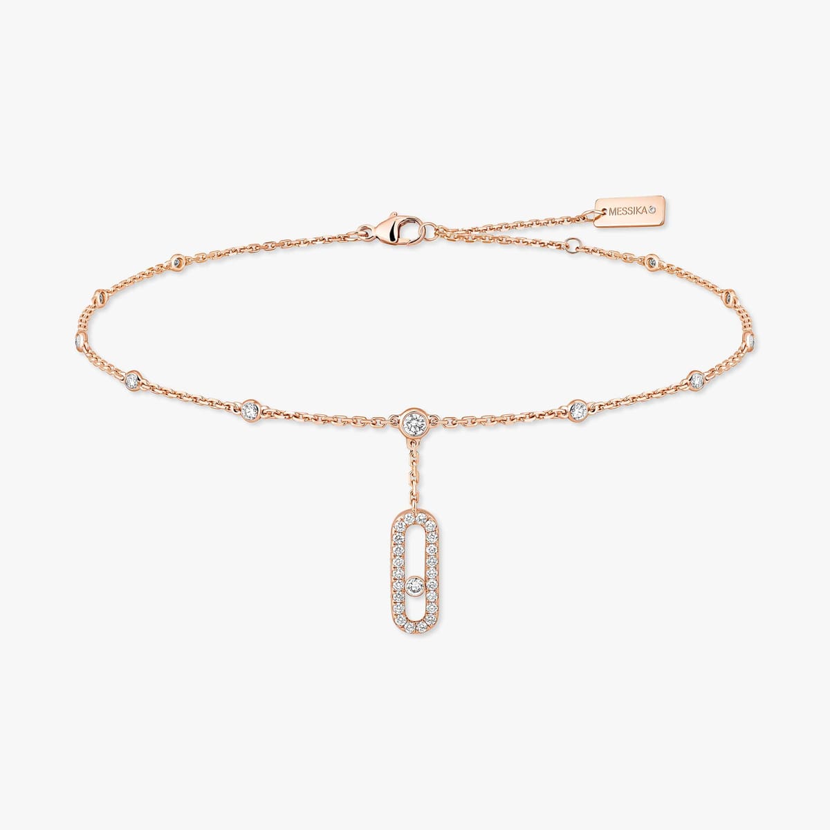 Move Uno Ankle Bracelet Pavé Pink Gold For Her Diamond Bracelet 06592-PG