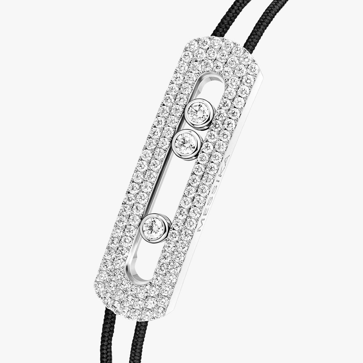 Move Titanium Natural XL Pavé Cord Natural Titanium For Him Diamond Bracelet 14379-TN