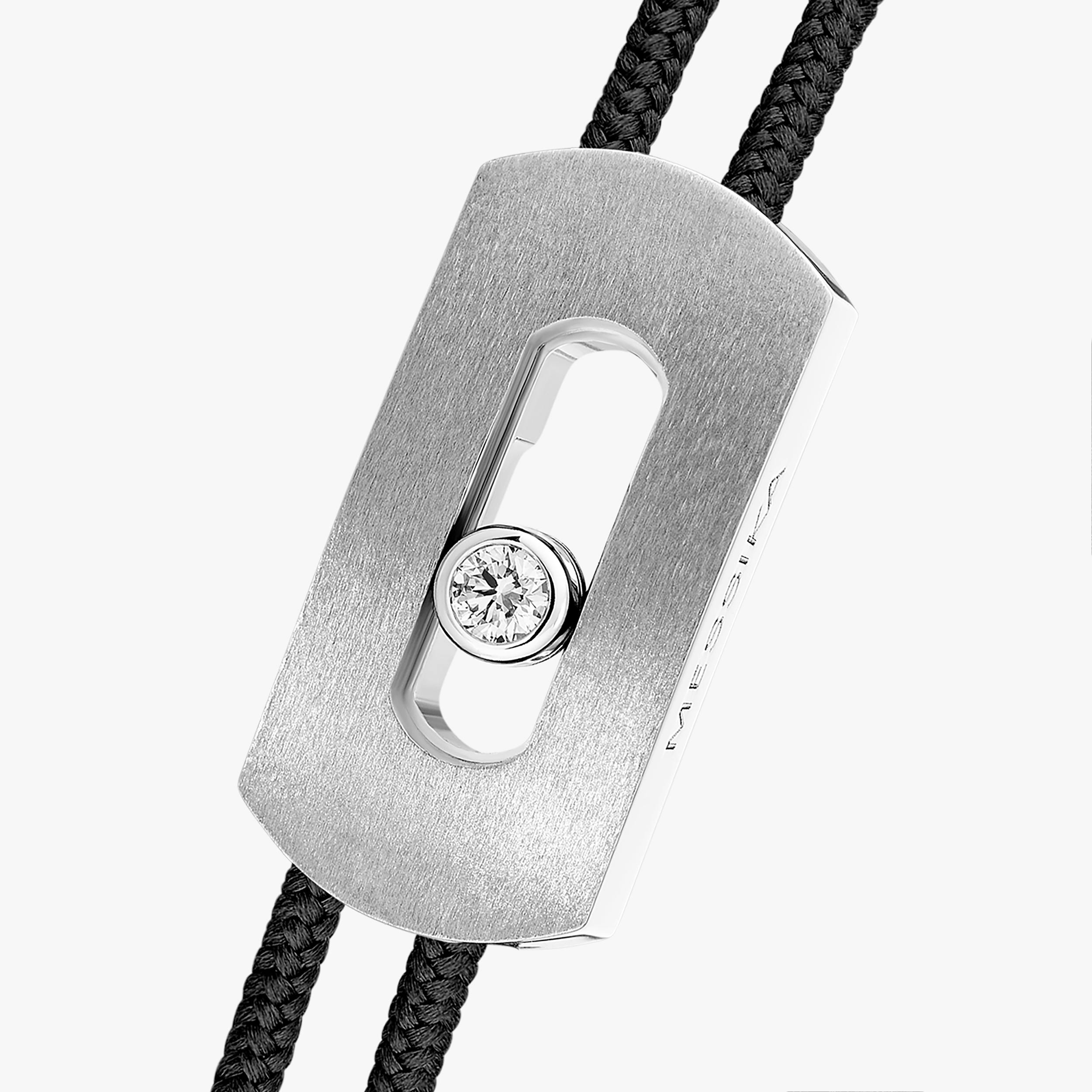 Move Titanium Diamond Black Cord Bracelet in Natural Titanium