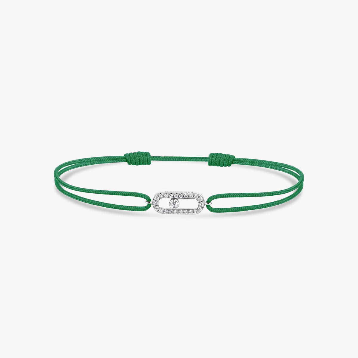 Move Uno green cord bracelet White Gold For Her Diamond Bracelet 13862-WG