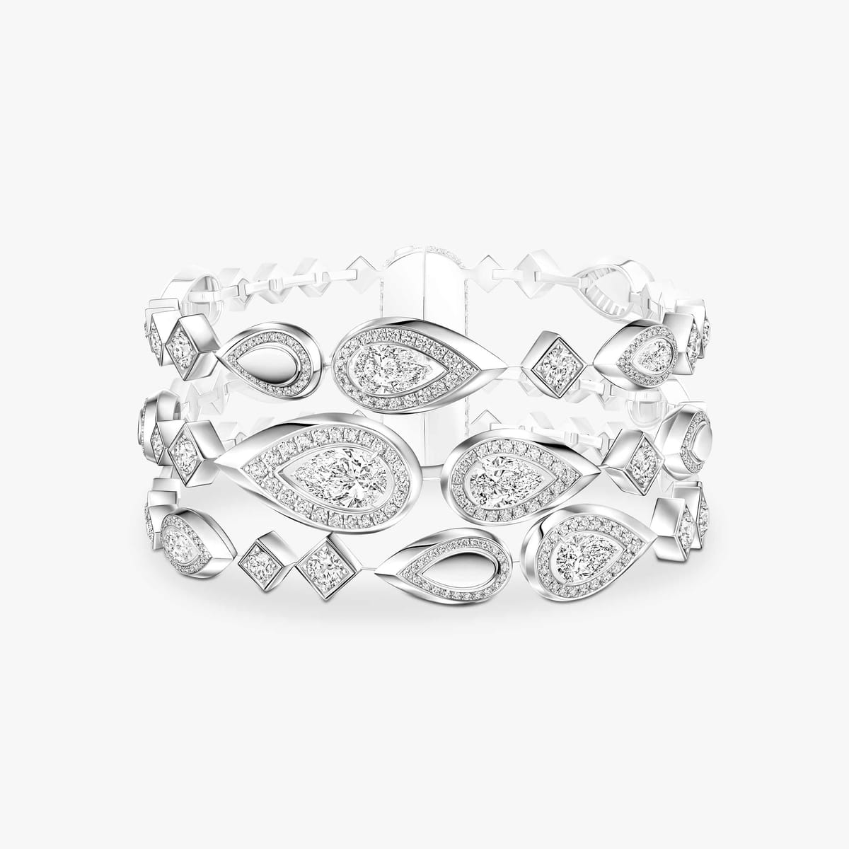 Bracelet rivière trois rangs Fiery White Gold For Her Diamond Bracelet 14447-WG