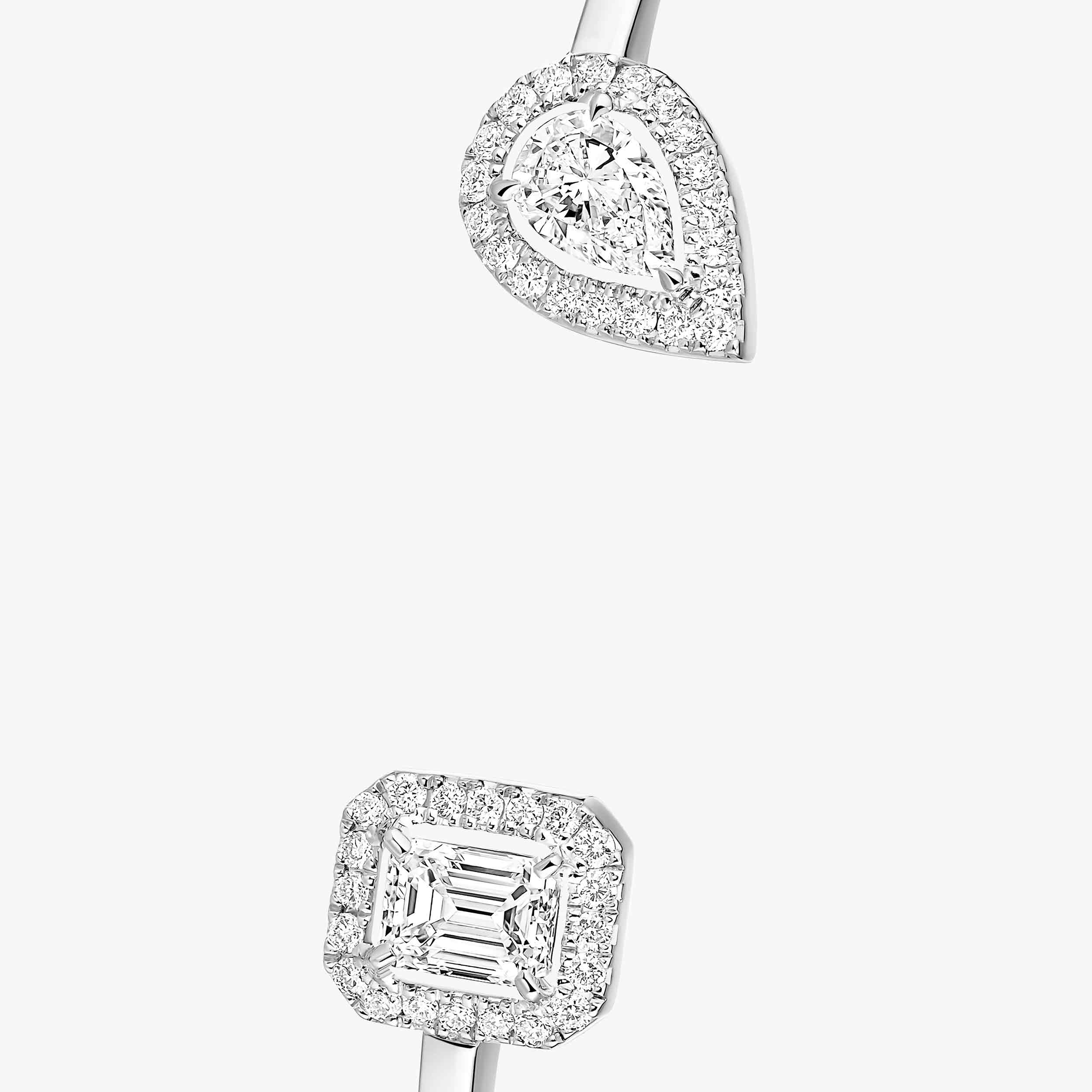 White Gold Diamond Thin Bangle Bracelet My Twin Toi & Moi