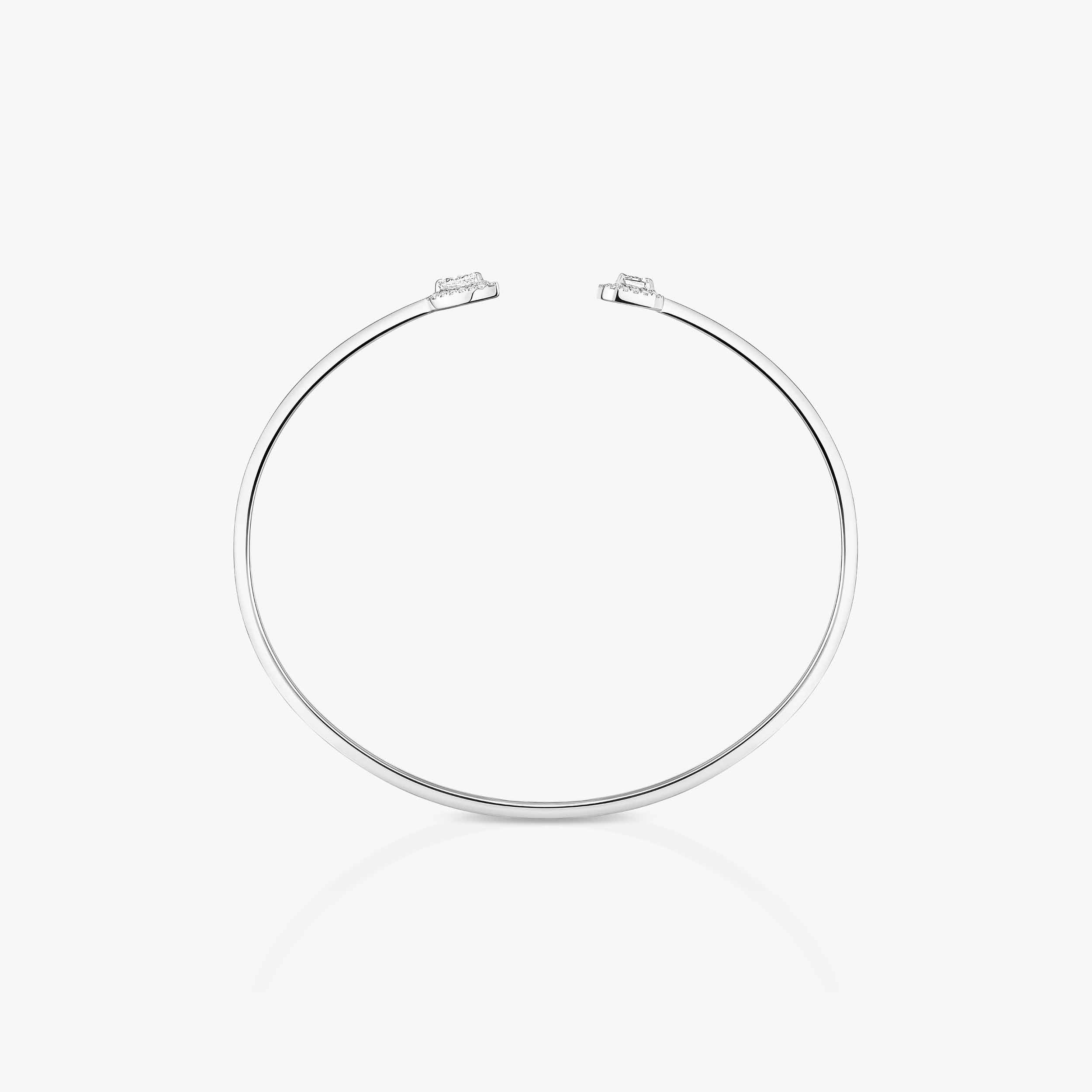 White Gold Diamond Thin Bangle Bracelet My Twin Toi & Moi