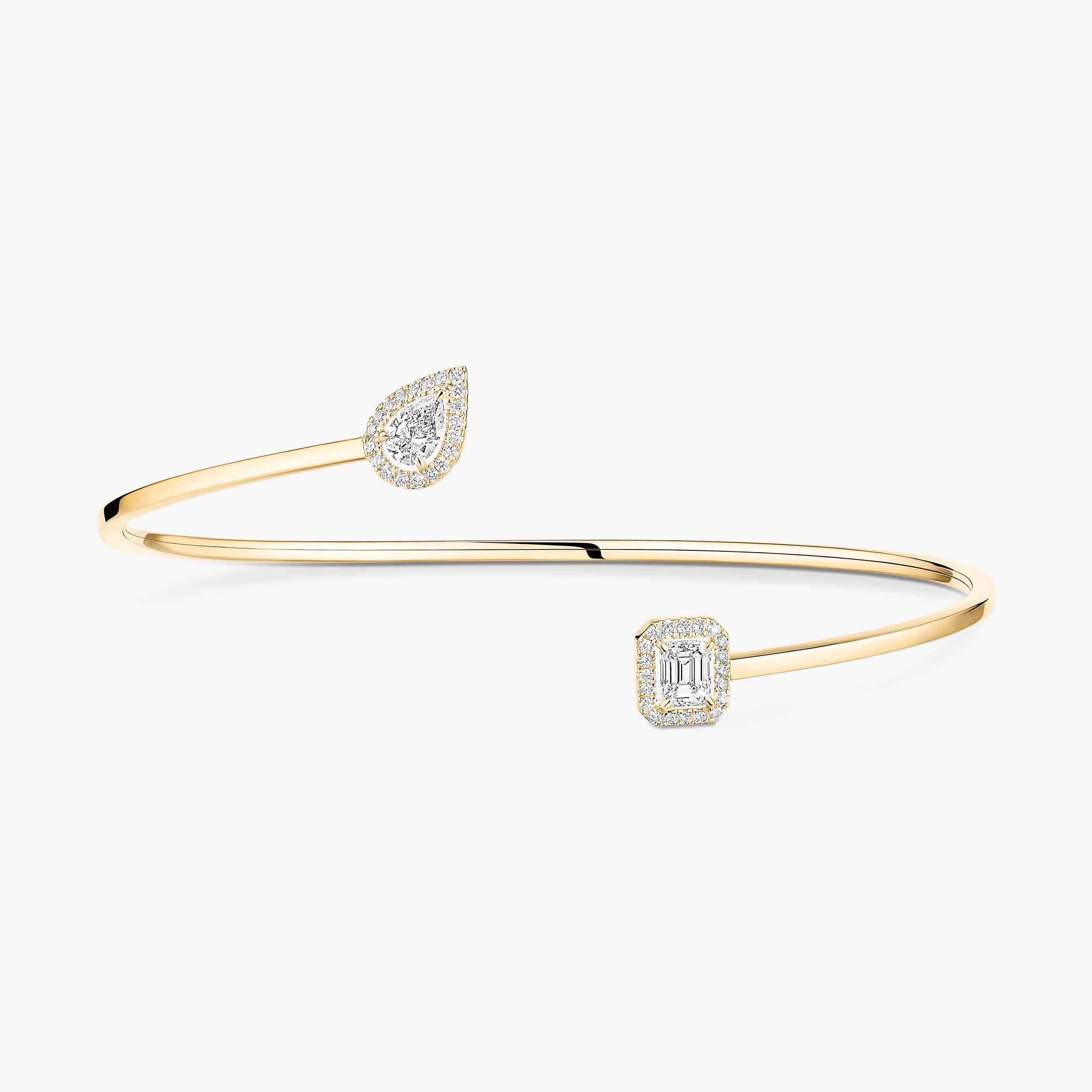 Yellow Gold Diamond Thin Bangle My Twin Toi & Moi | Messika 07222-YG