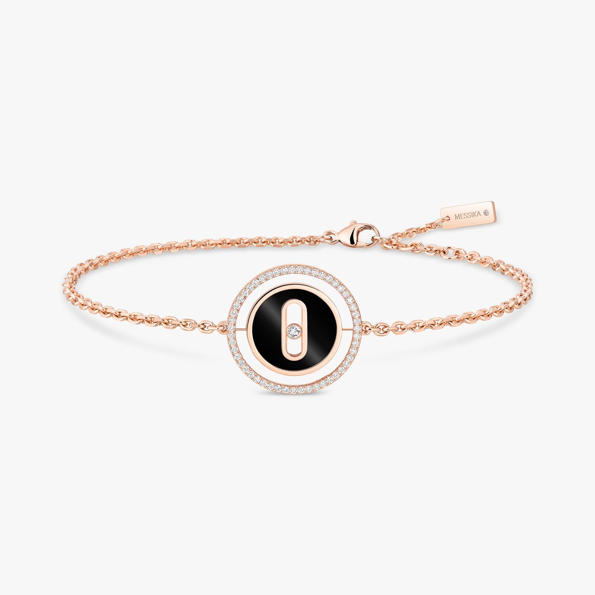 Lucky Move SM Onyx Pink Gold For Her Diamond Bracelet 12318-PG