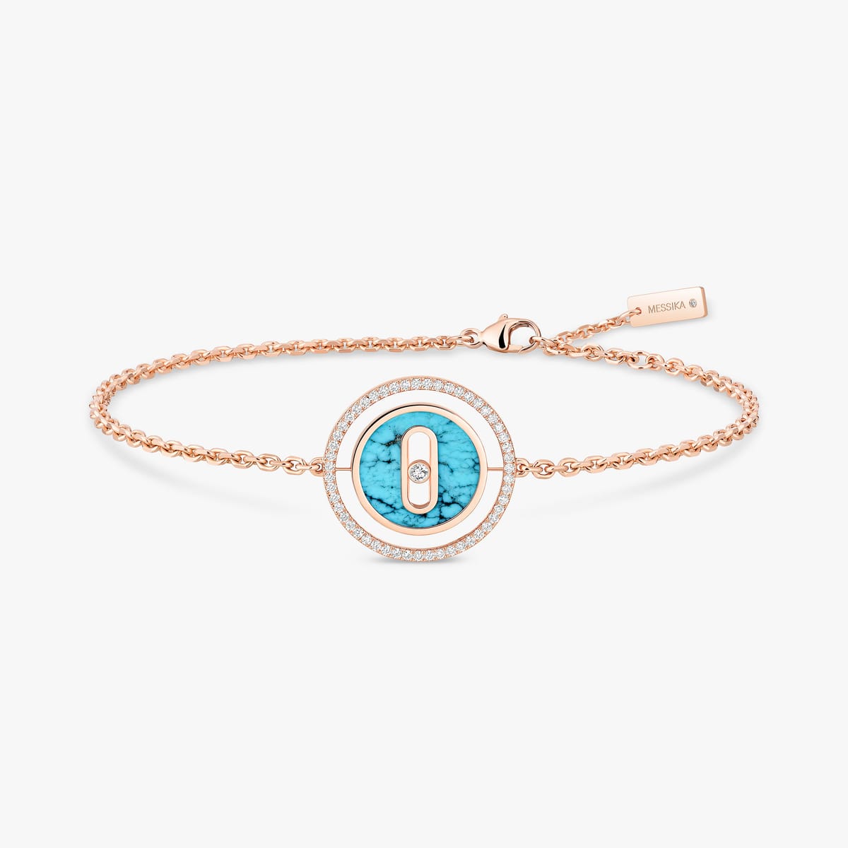 Lucky Move SM Turquoise  Pink Gold For Her Diamond Bracelet 11652-PG