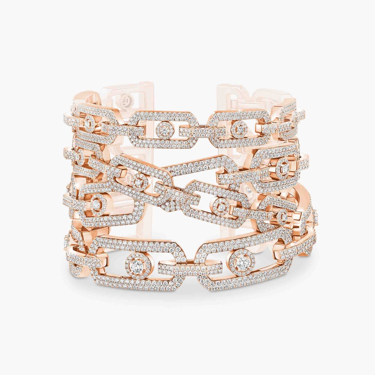 So Move Pavé Cuff Pink Gold For Her Diamond Bracelet 14387-PG