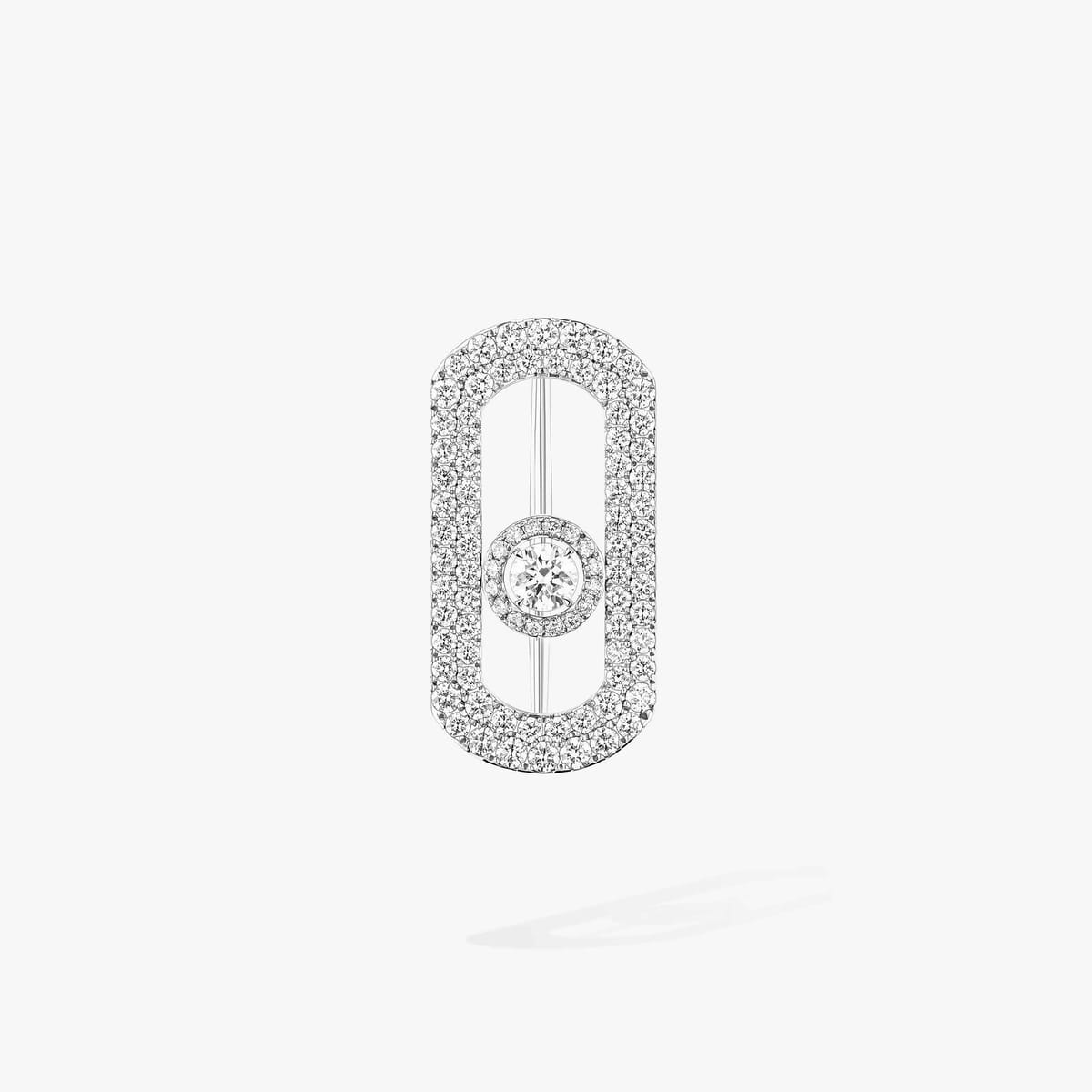 Broche مزدوج ذهب أبيض الماس بروش So Move المرصوف 14960-WG