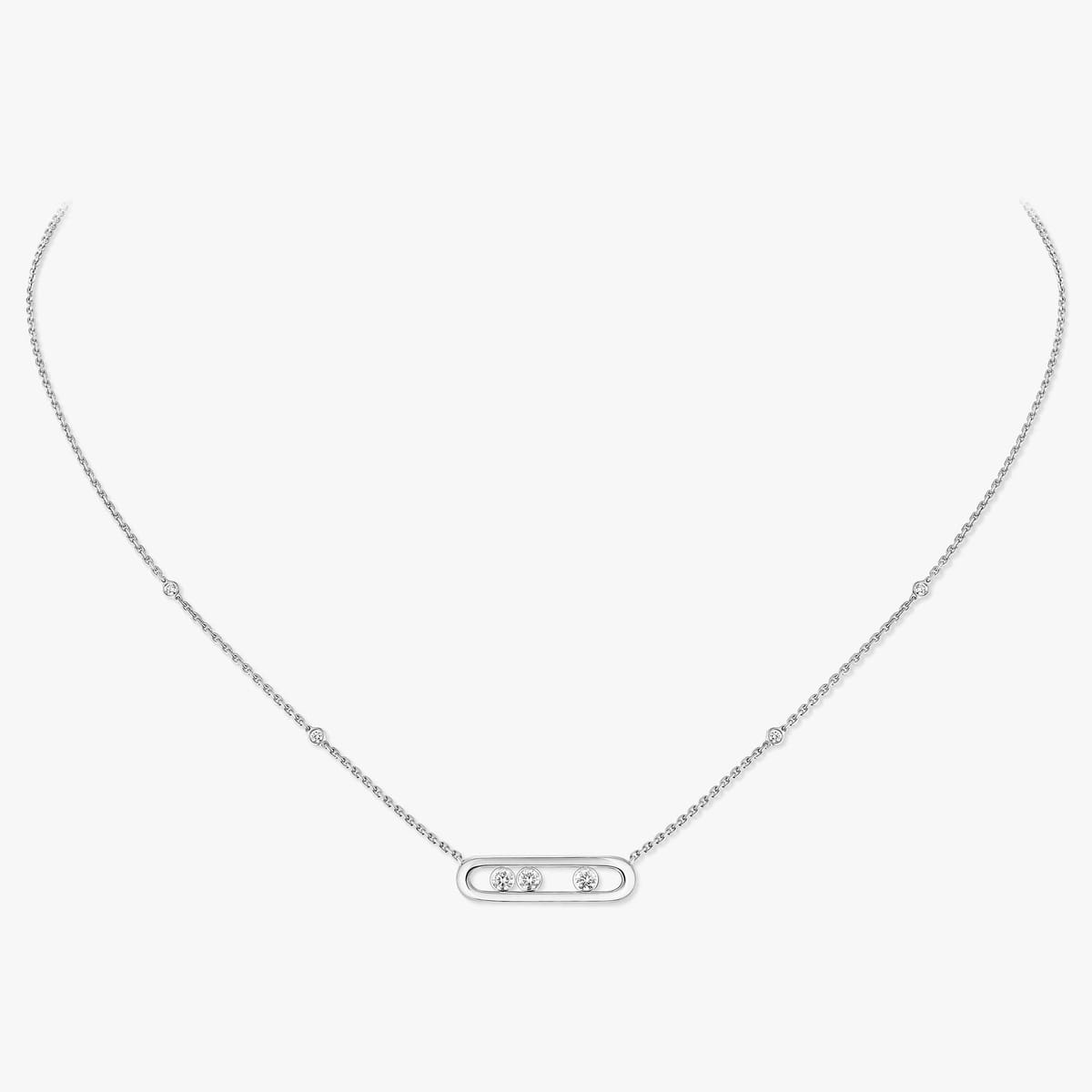 Collier Femme Or Blanc Diamant Collier Baby Move 04323-WG