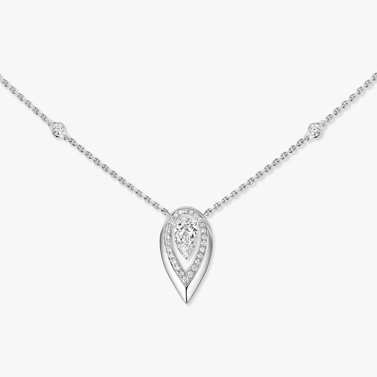 Collier Femme Or Blanc Diamant Collier Fiery 0,40ct 14266-WG