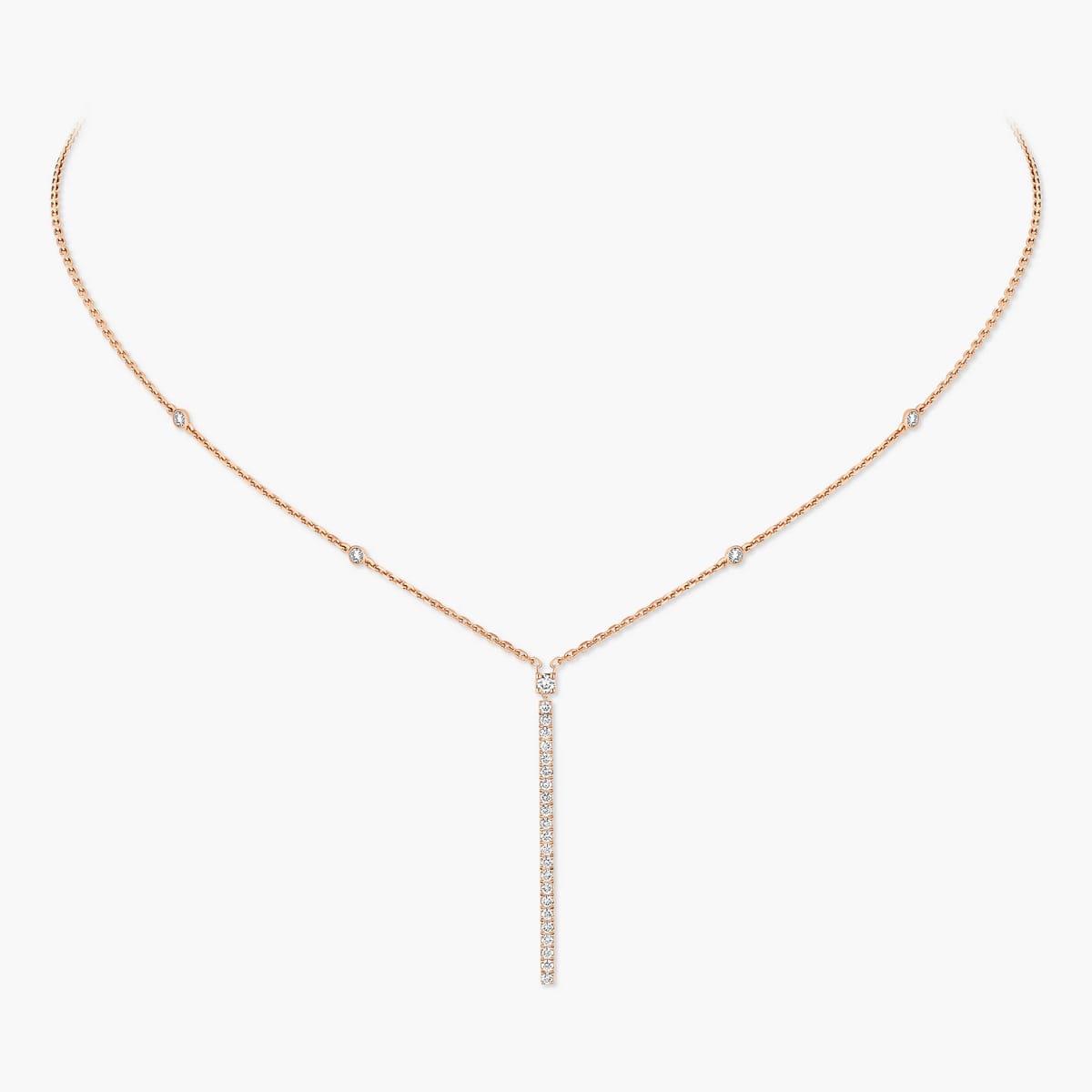 Gatsby Barrette Verticale Für sie Diamant Kette Roségold 05448-PG