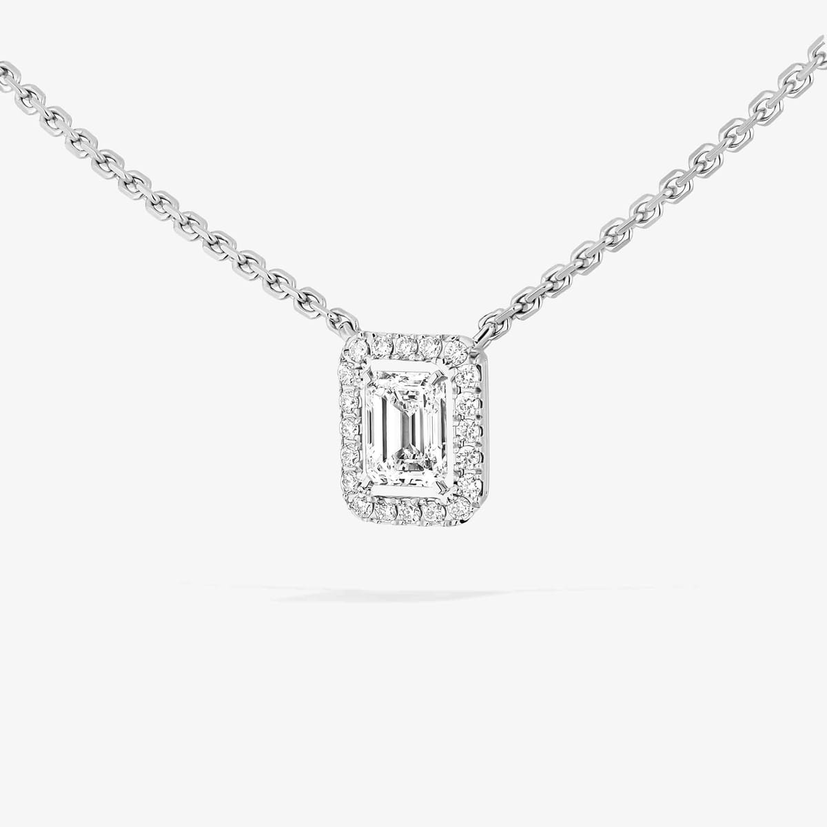 Joy emerald-cut diamond necklace White Gold For Her Diamond Necklace 15088-WG