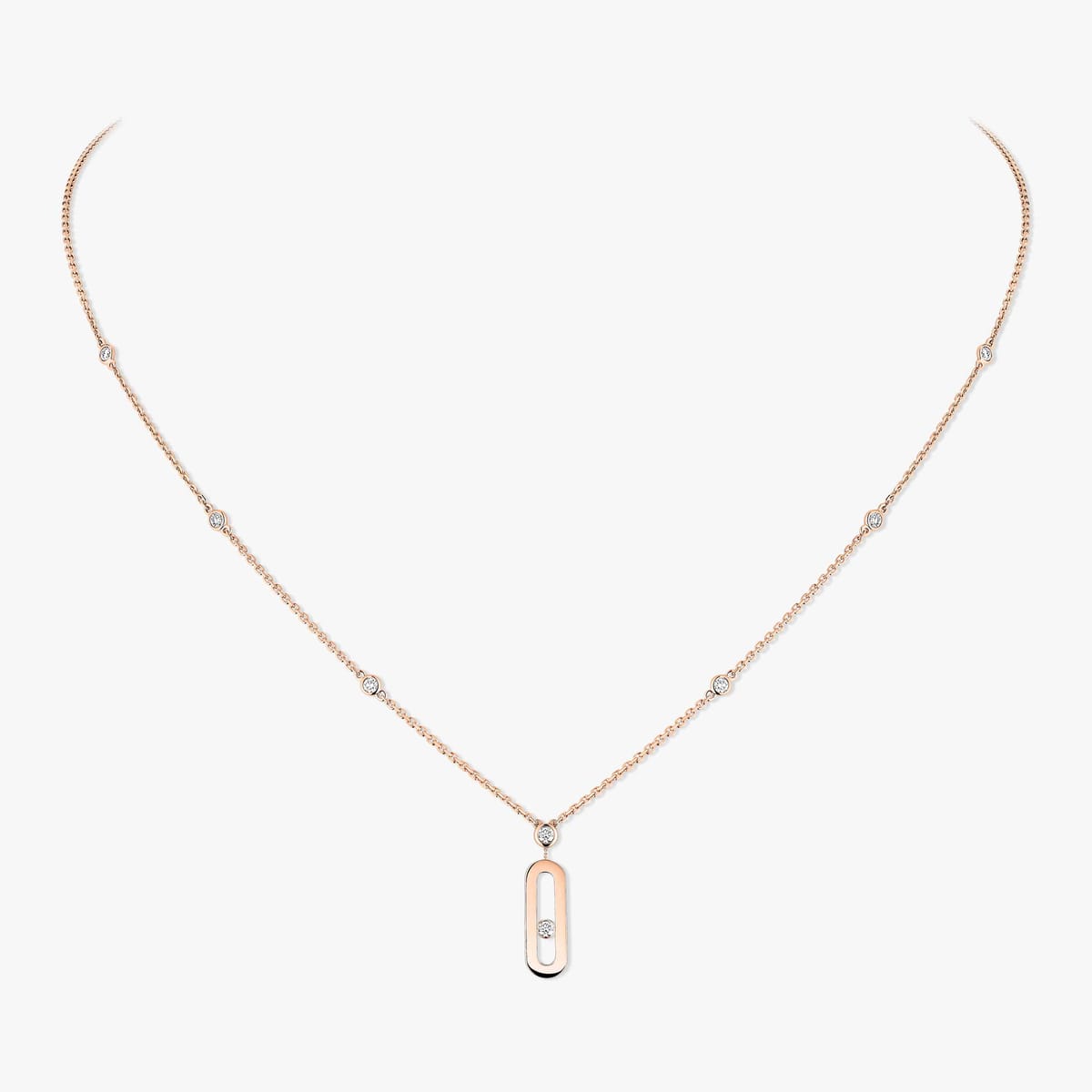 Collier Femme Or Rose Diamant Collier pendentif Move Uno, petit modèle 10111-PG