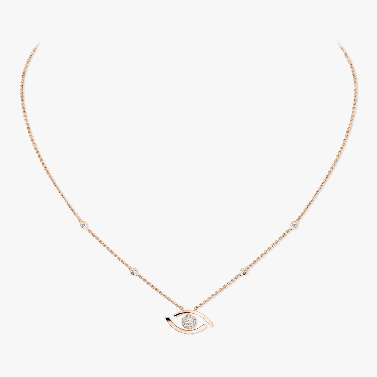 Lucky Eye Pink Gold For Her Diamond Necklace 07524-PG