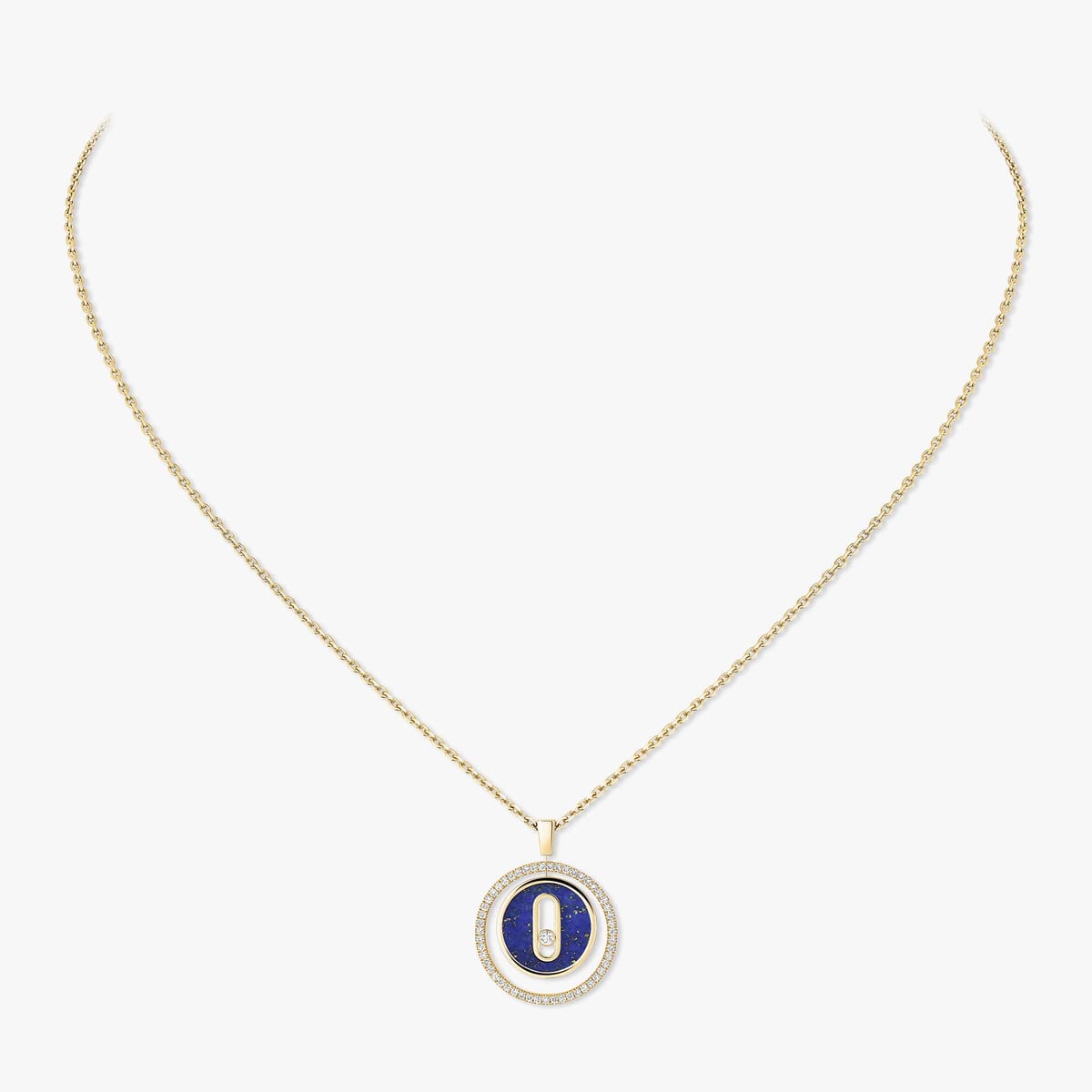 Collier Femme Or Jaune Diamant Collier lapis lazuli Lucky Move PM 11978-YG