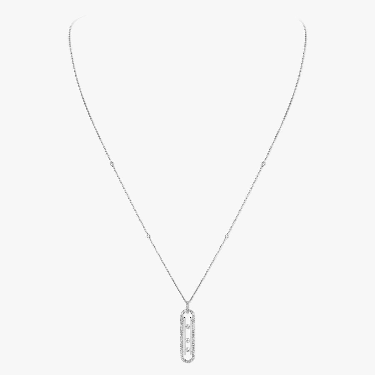 Move 10th necklace small White Gold For Her Diamond Necklace 10032-WG