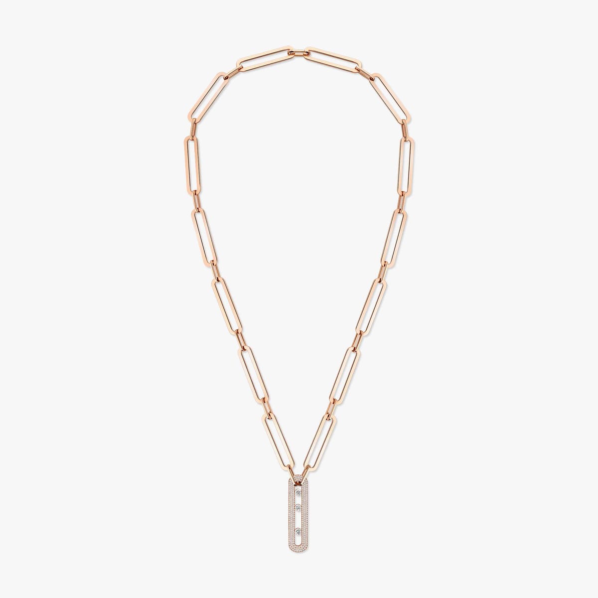 Necklace For Her Pink Gold Diamond Move 10th Anniversary XL 06768-PG