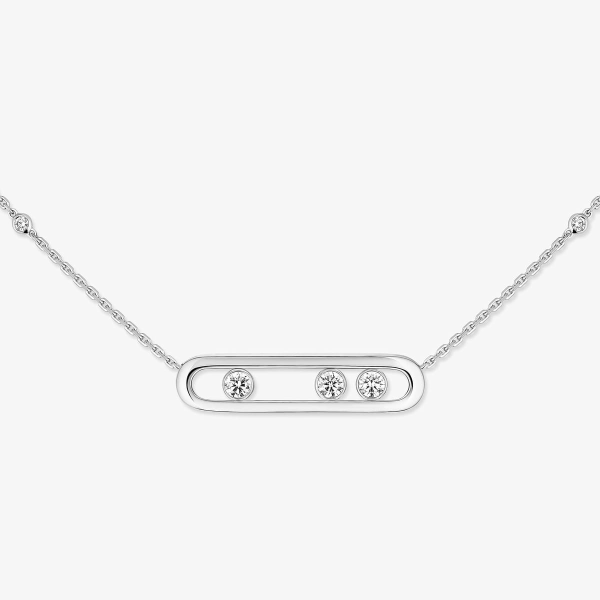 Collier Femme Or Blanc Diamant Collier Move 03997-WG