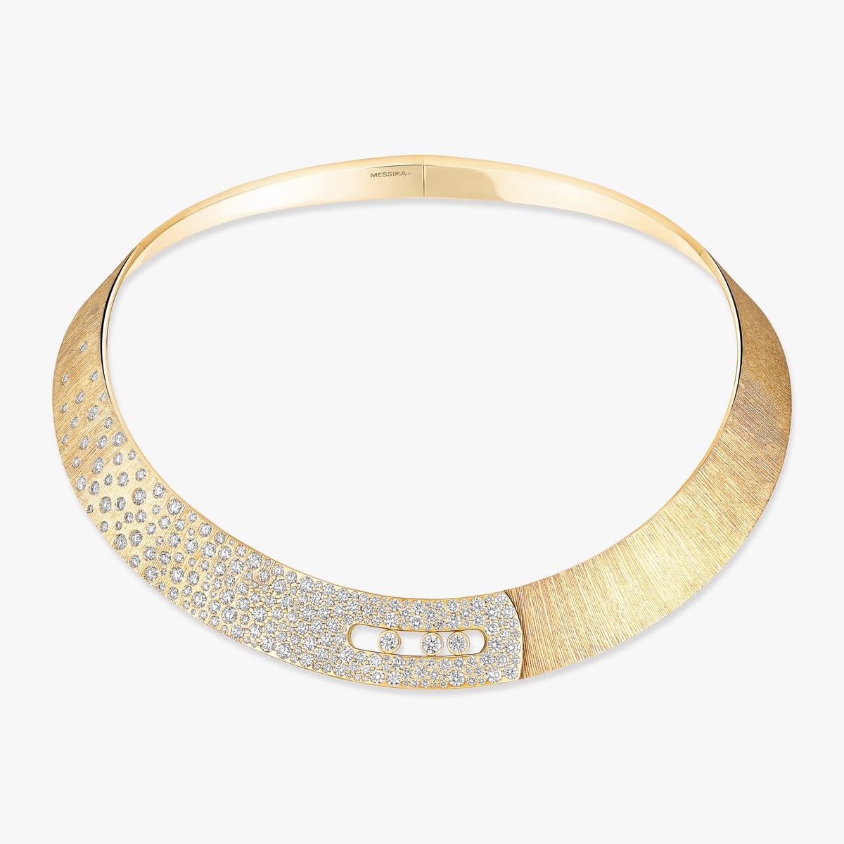 Move Noa chiseled pavé necklace Yellow Gold For Her Diamond Necklace 14453-YG