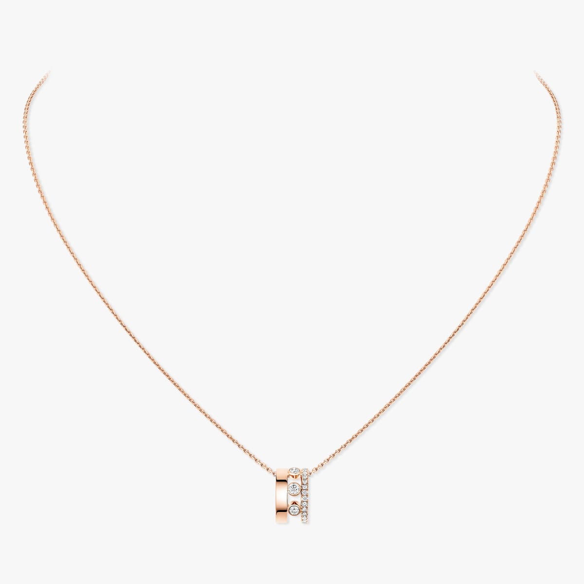 Collier Femme Or Rose Diamant Collier pendentif Move Romane, grand modèle 15076-PG