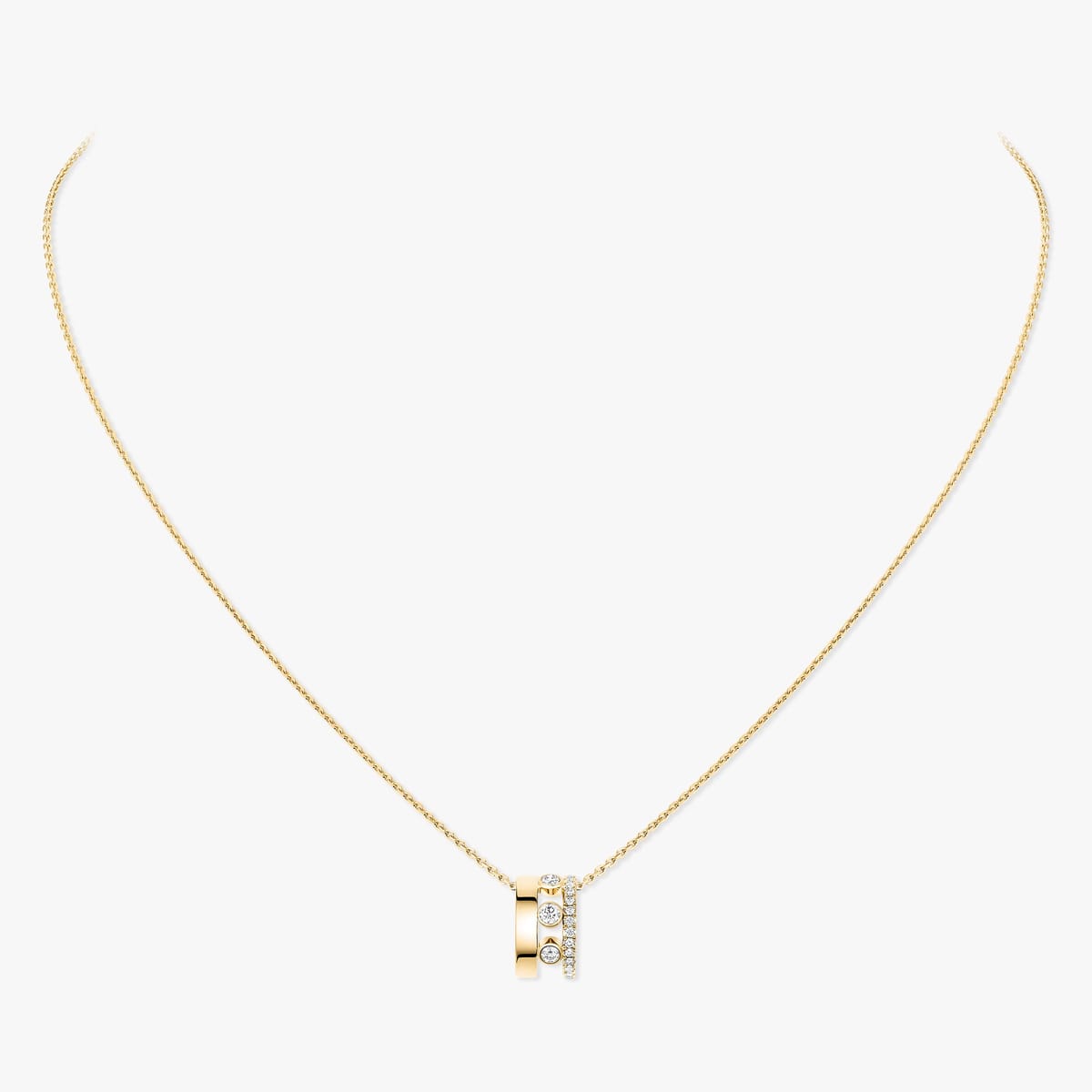 Necklace For Her Yellow Gold Diamond Move Romane pendant necklace, large 15076-YG