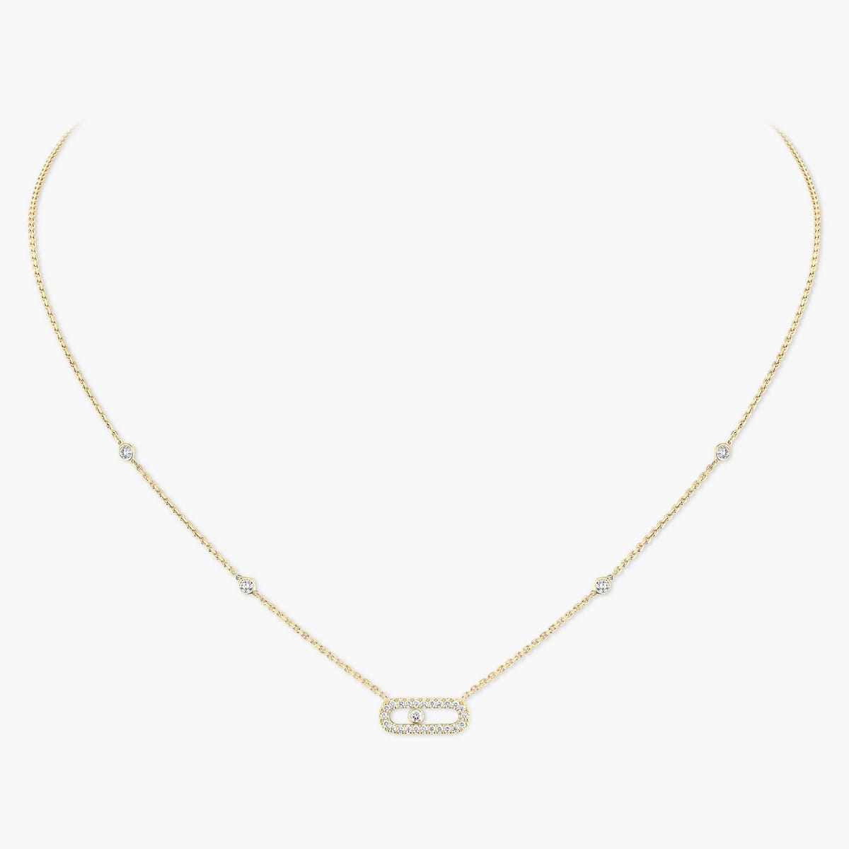 Collier Femme Or Jaune Diamant Collier Move Uno pavé 04708-YG