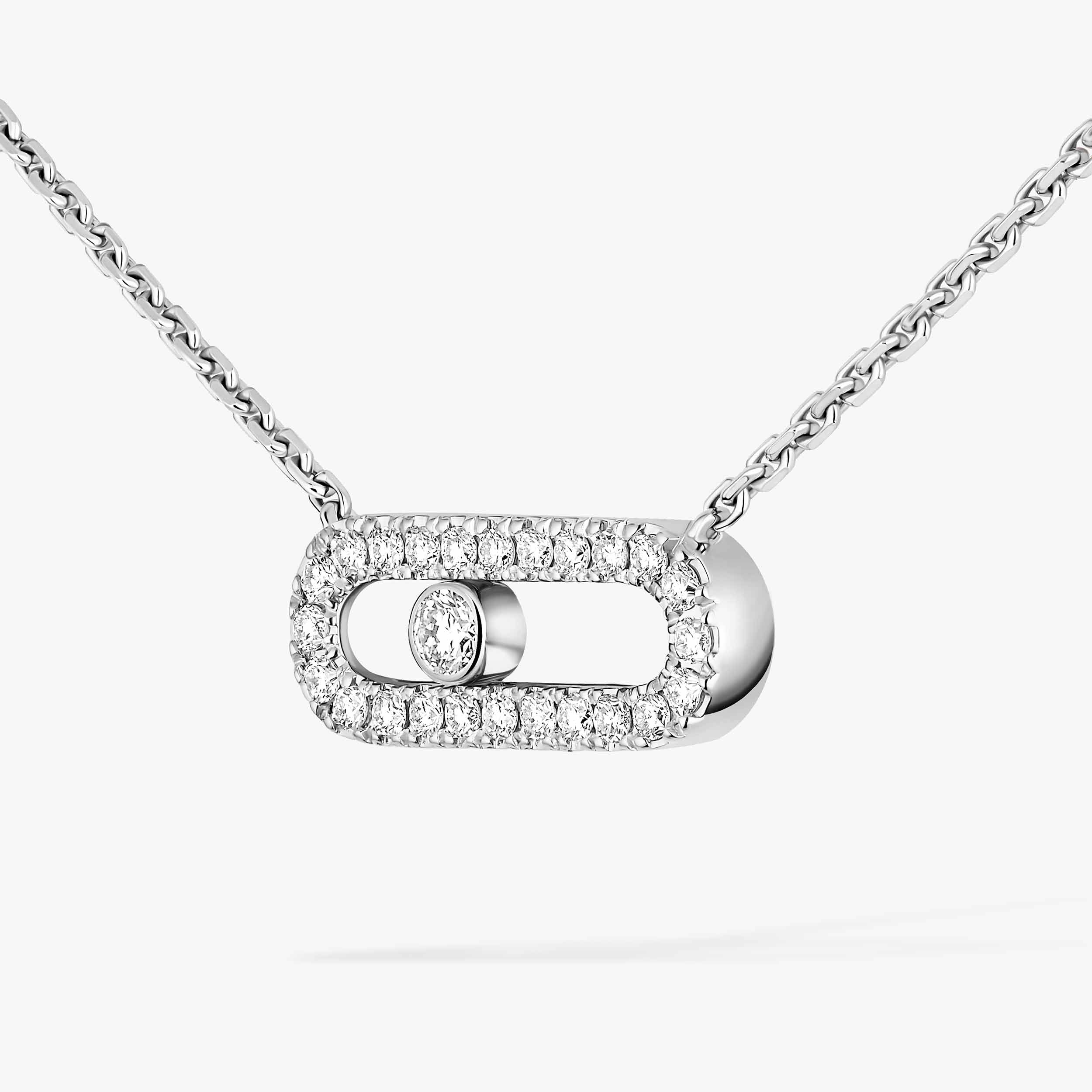 White Gold Diamond Necklace Move Uno | Messika 04708-WG