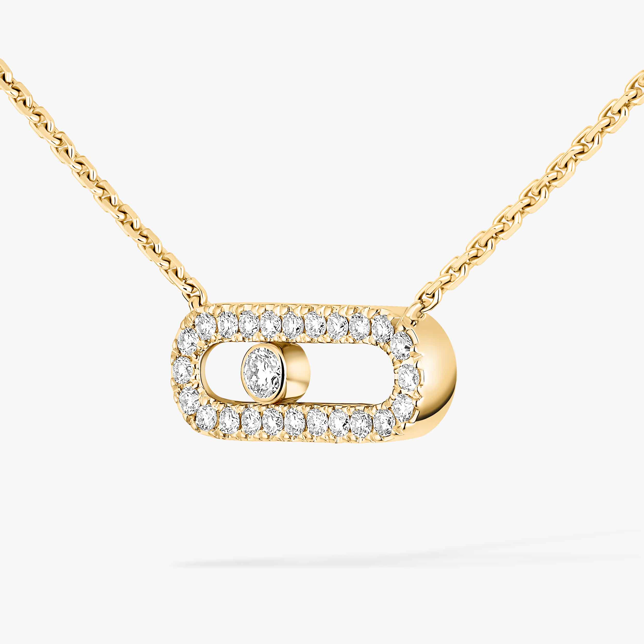 Yellow Gold Diamond Necklace Move Uno | Messika 04708-YG