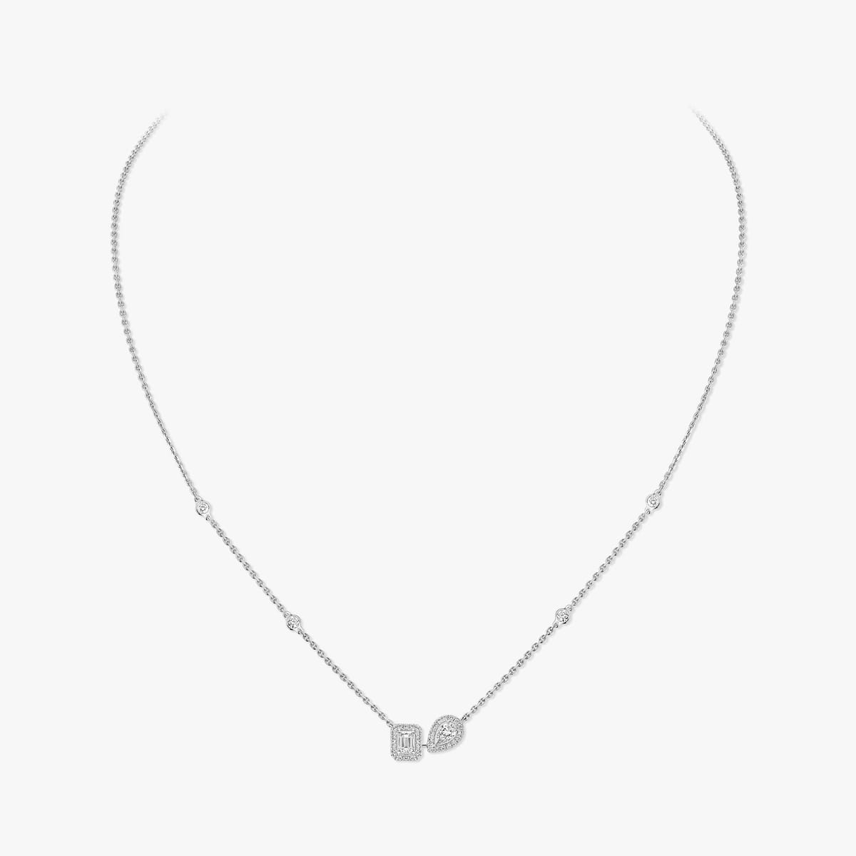 My Twin toi & moi necklace White Gold For Her Diamond Necklace 14534-WG