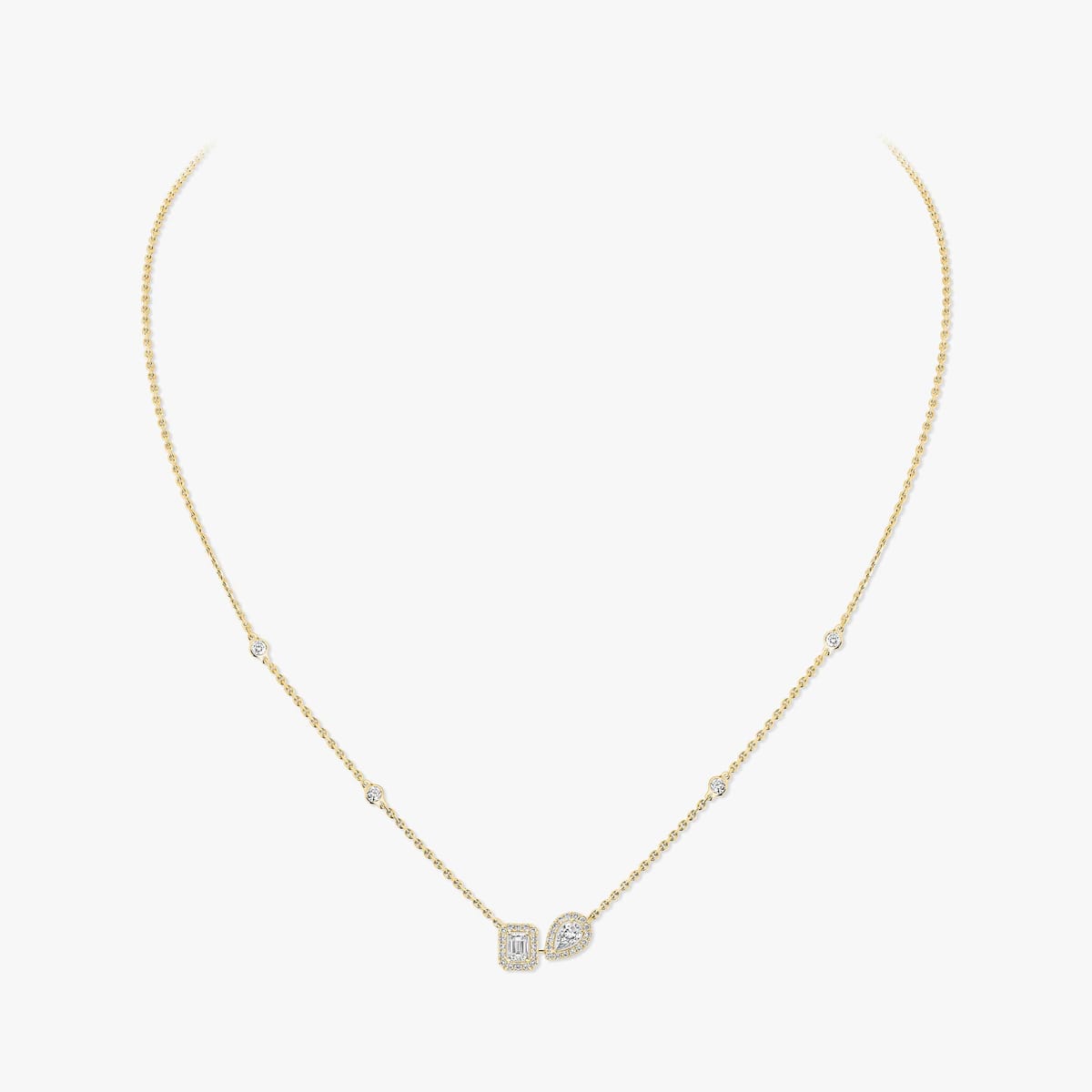 Necklace For Her Yellow Gold Diamond My Twin toi & moi necklace 14534-YG