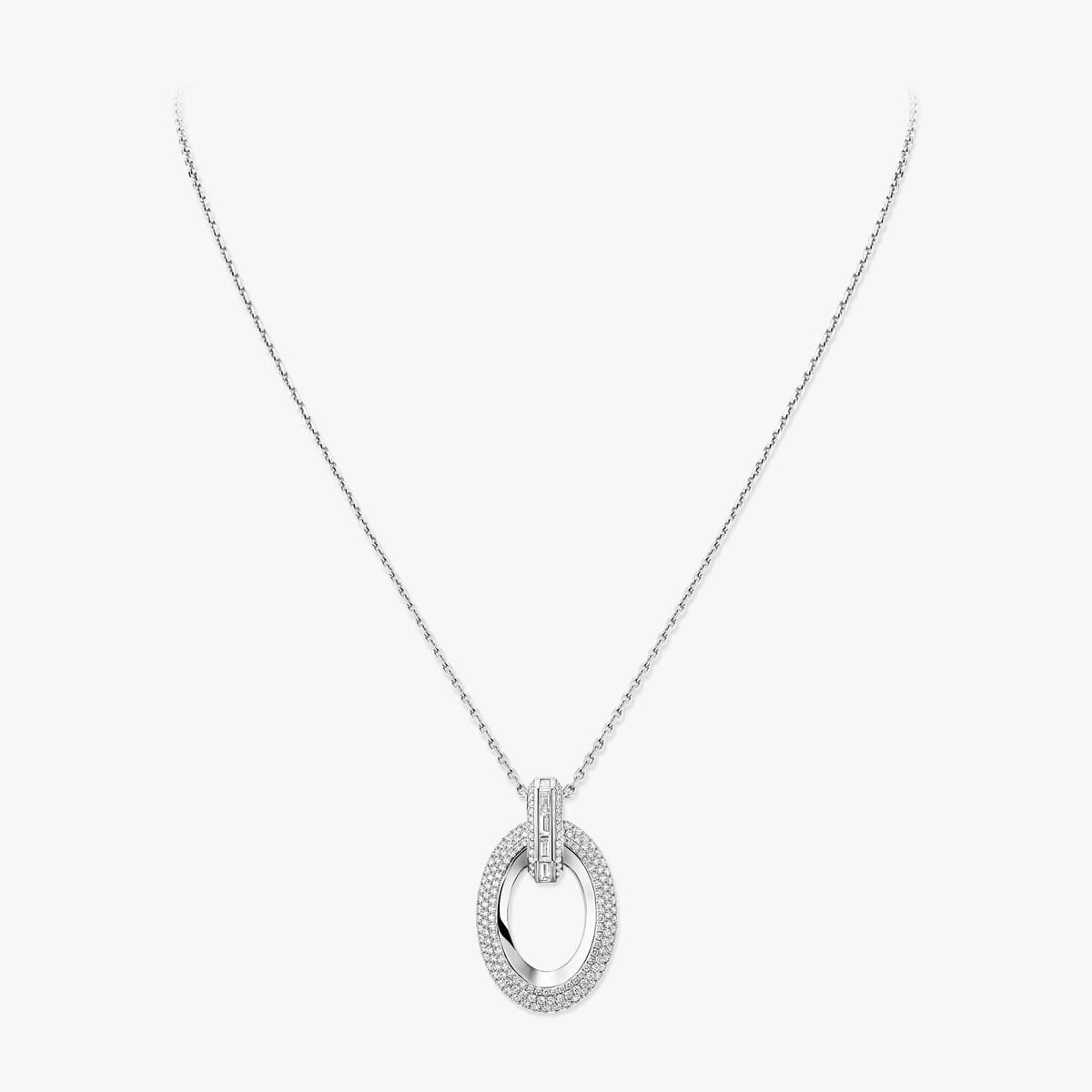 Groove pendant necklace White Gold For Her Diamond Necklace 15109-WG