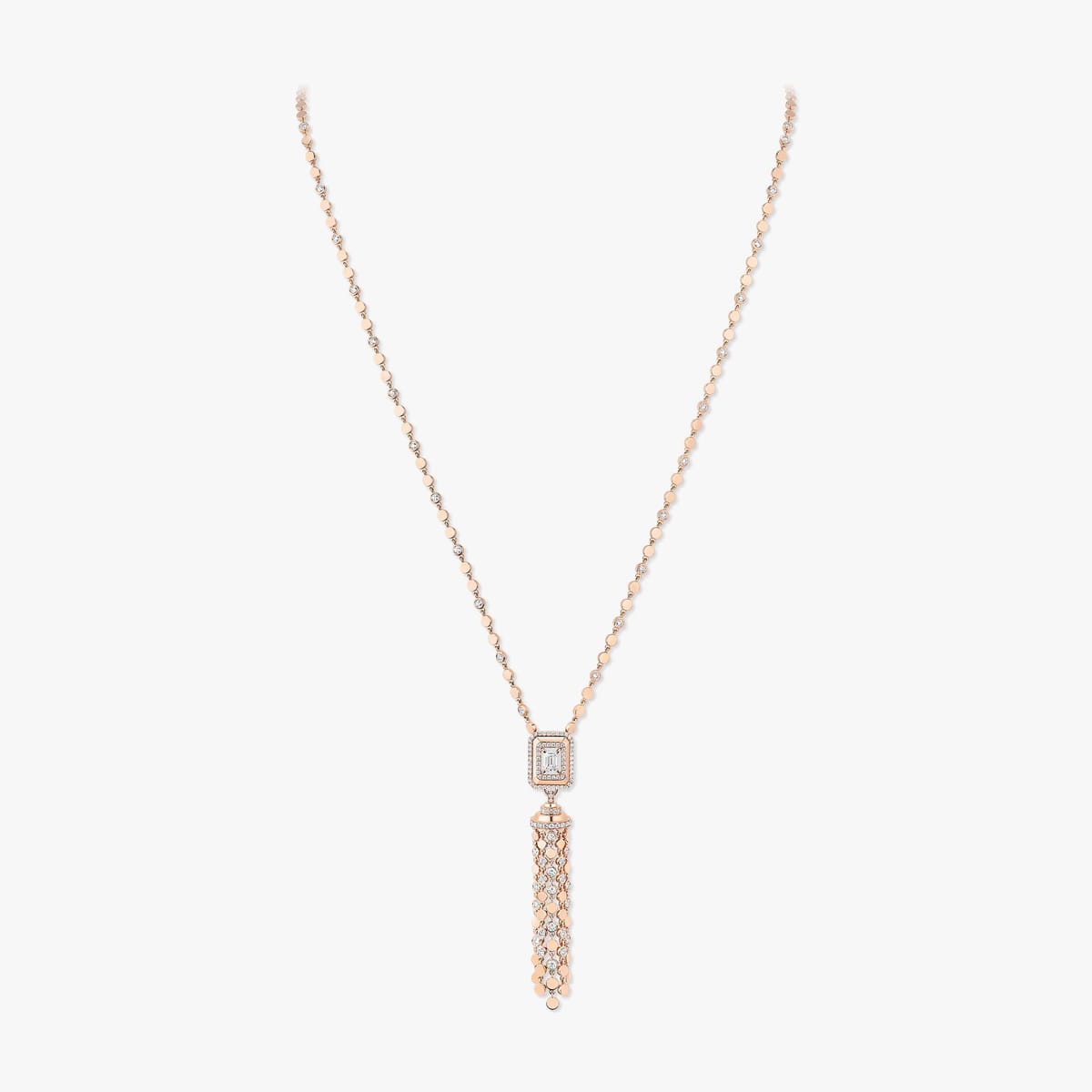 Necklace For Her Pink Gold Diamond D-Vibes 1ct Tassel 14257-PG