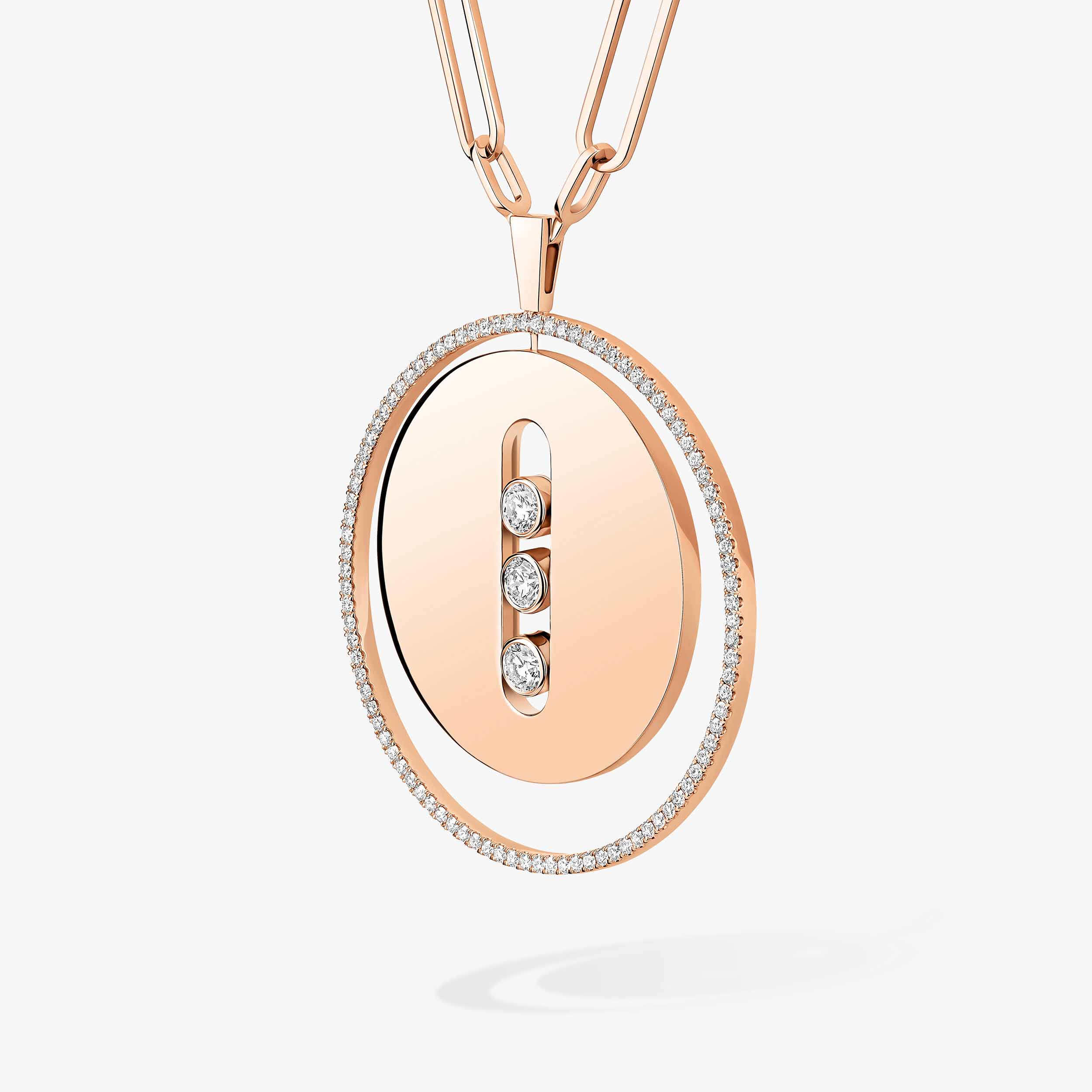 Pink Gold Diamond Long Necklace Lucky Move | Messika 10126-PG