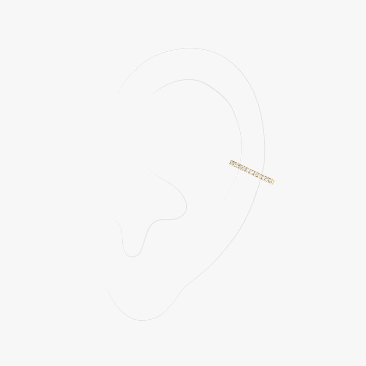 Einzelner Gatsby Ohrclip mittleres Ohr For Her Diamond Earrings Yellow Gold 10031-YG